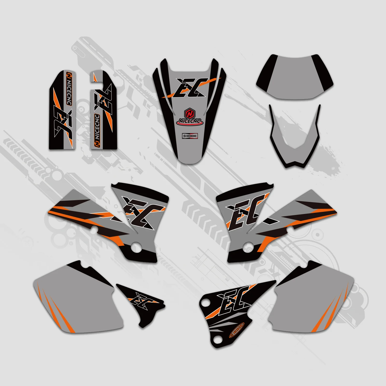 Off-Road Bike Full Graphics Decals Stickers Kit For KTM EXC 2003 - Image 4