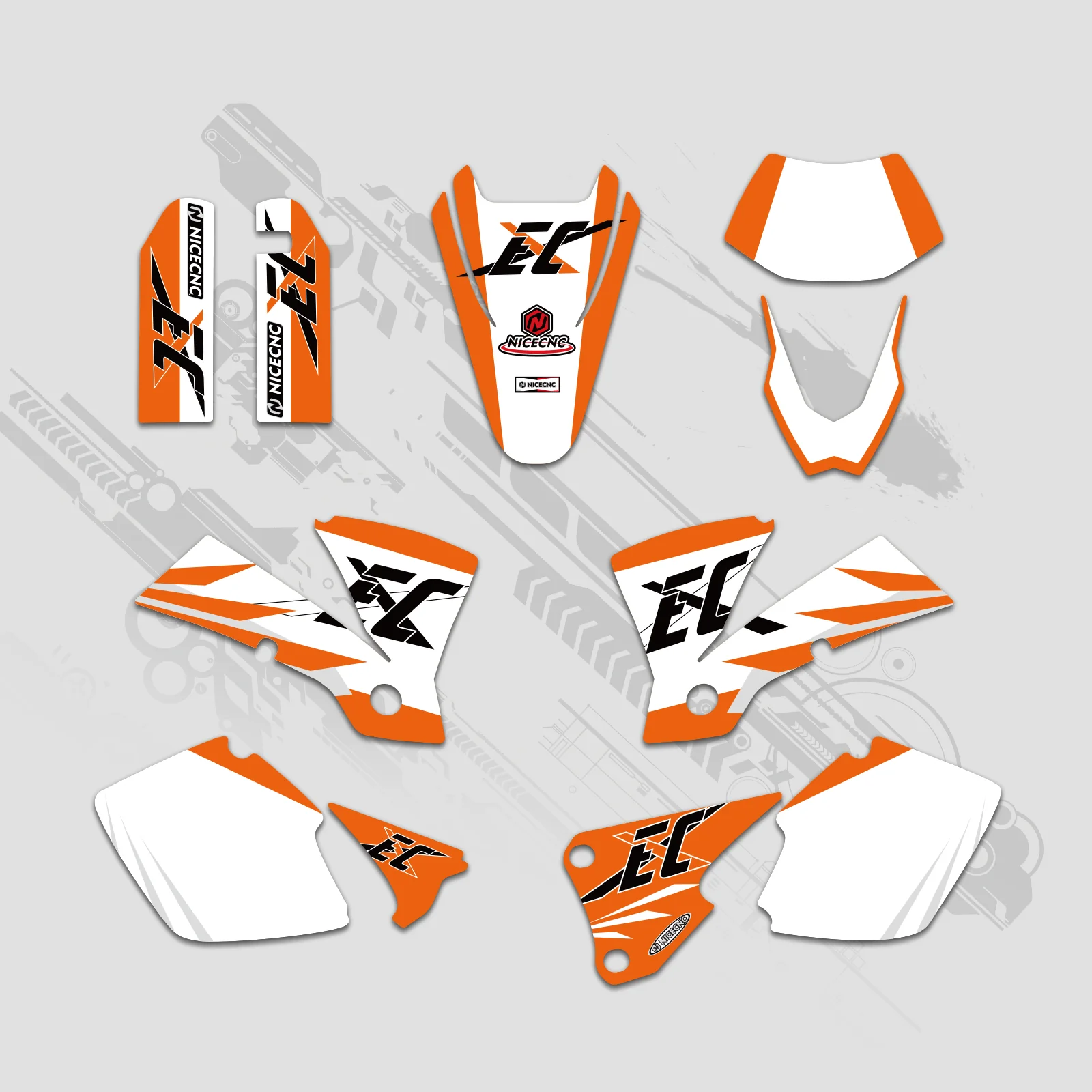Off-Road Bike Full Graphics Decals Stickers Kit For KTM EXC 2003 - Image 6