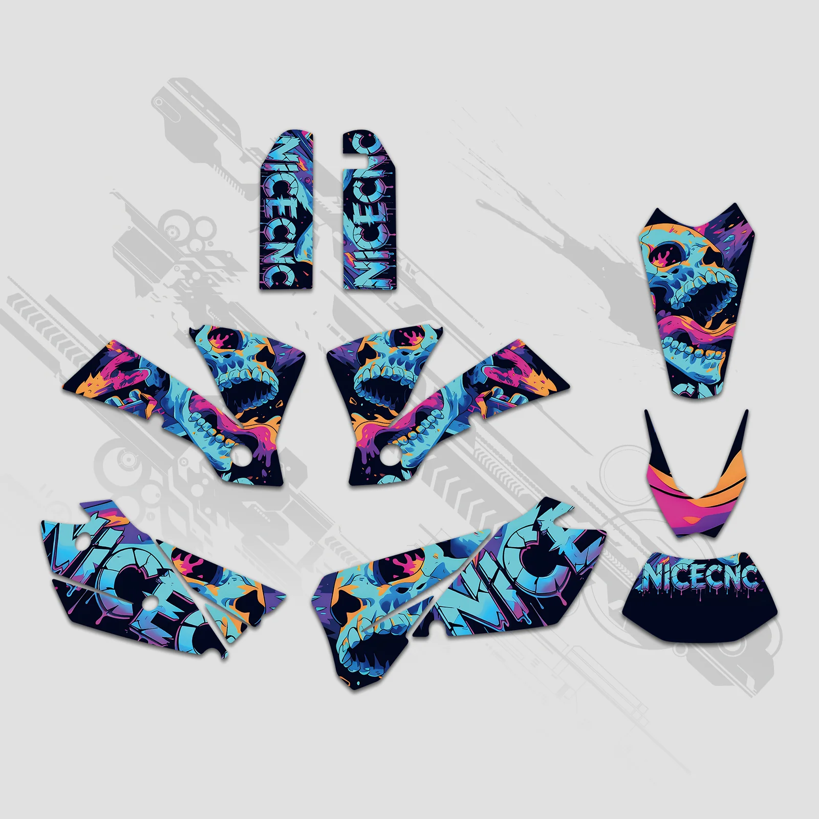 Off-Road Bike Full Graphics Decals Stickers Kit For KTM EXC 2004 - Image 2