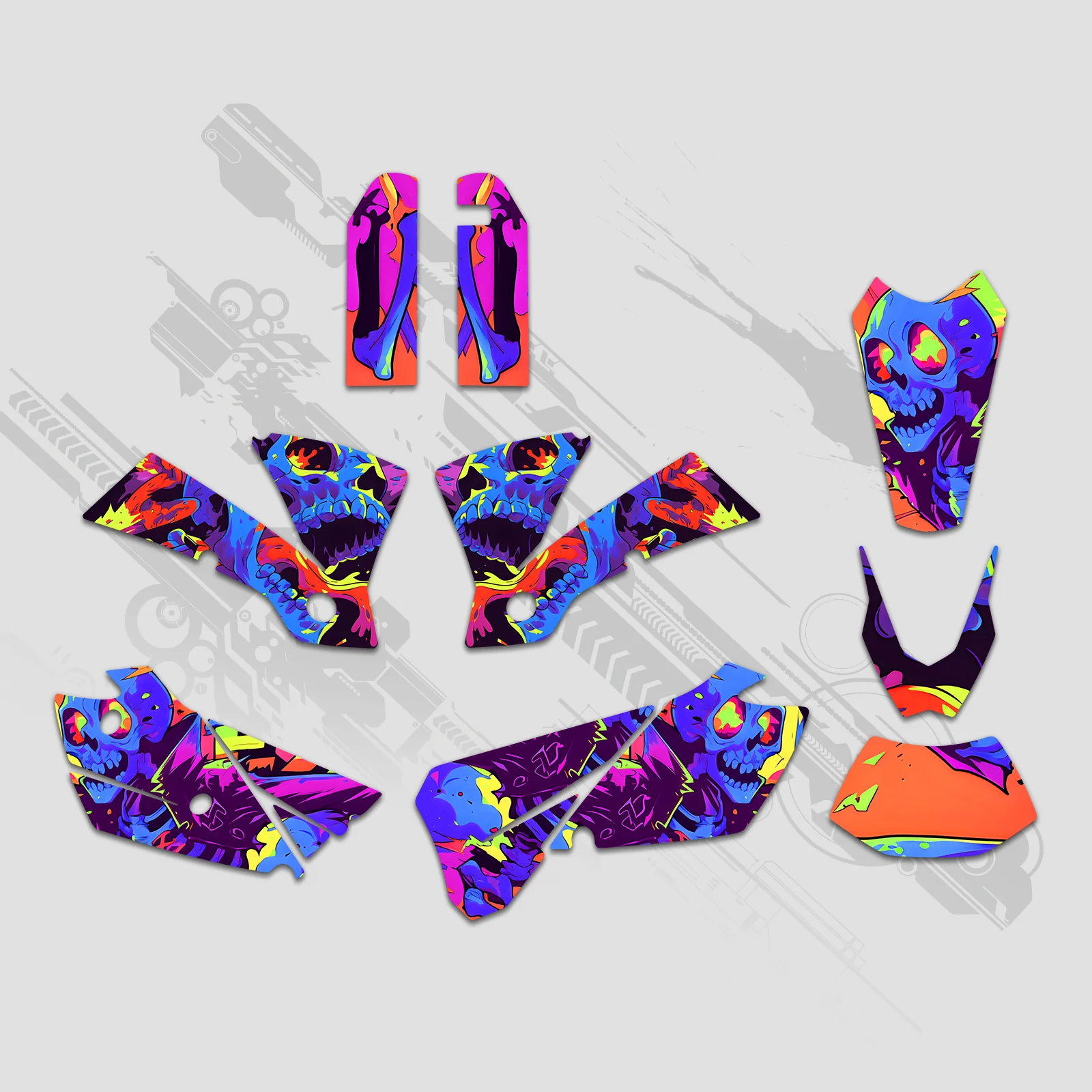 Off-Road Bike Full Graphics Decals Stickers Kit For KTM EXC 2004 - Image 4