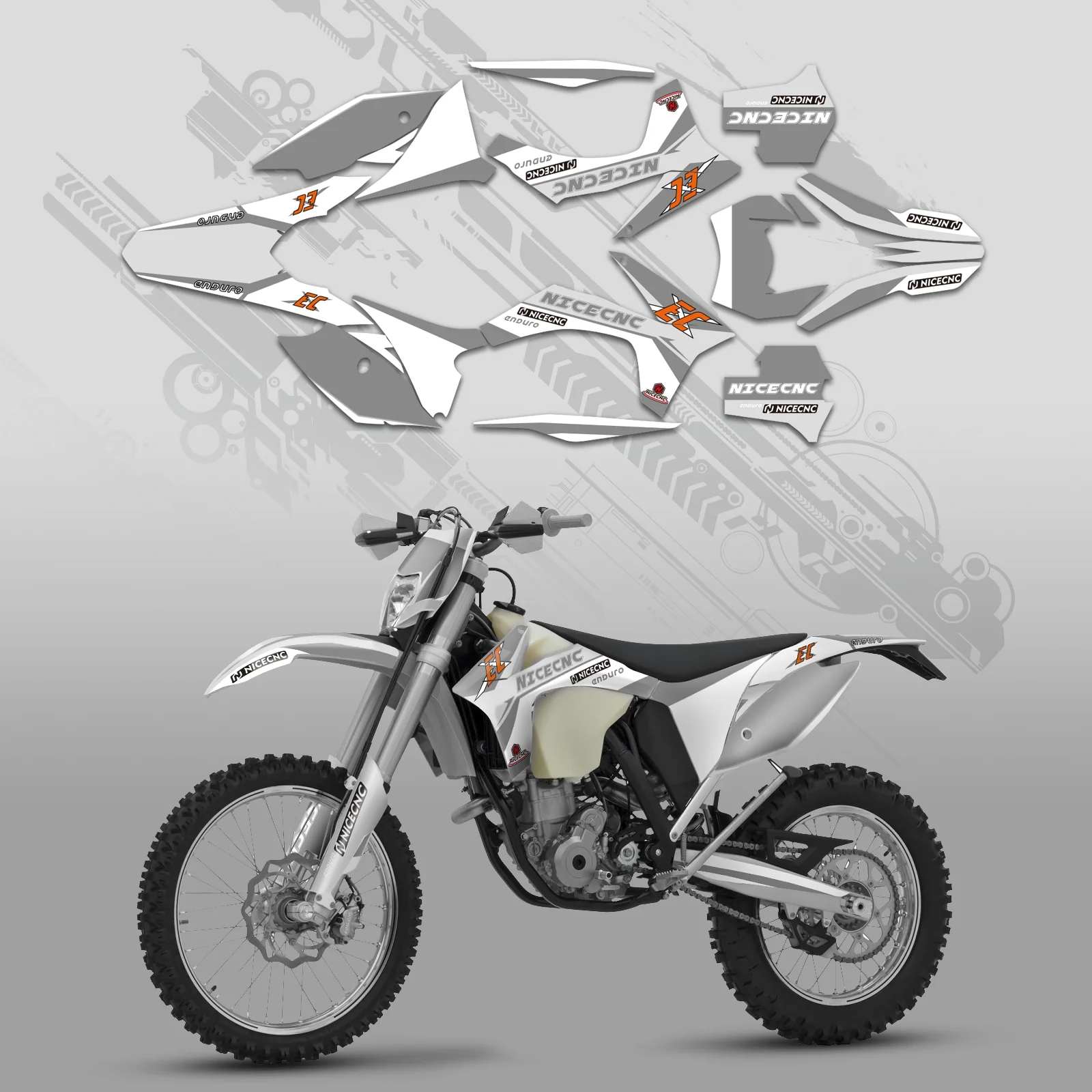 Off-Road Bike Full Graphics Decals Stickers Kit For KTM EXC 2012-2013 XC 2011