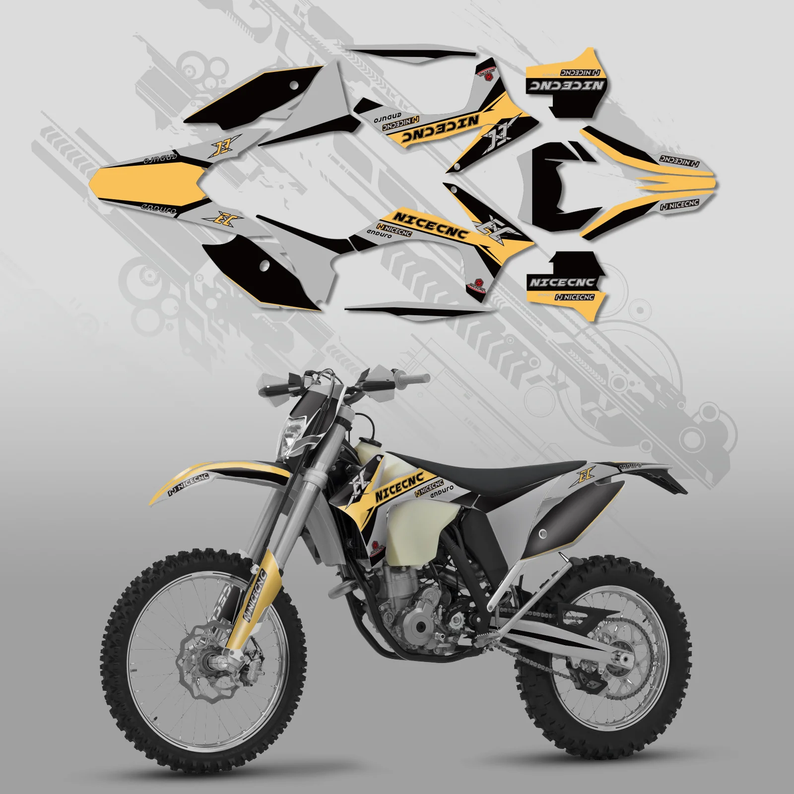 Off-Road Bike Full Graphics Decals Stickers Kit For KTM EXC 2012-2013 XC 2011 - Image 3