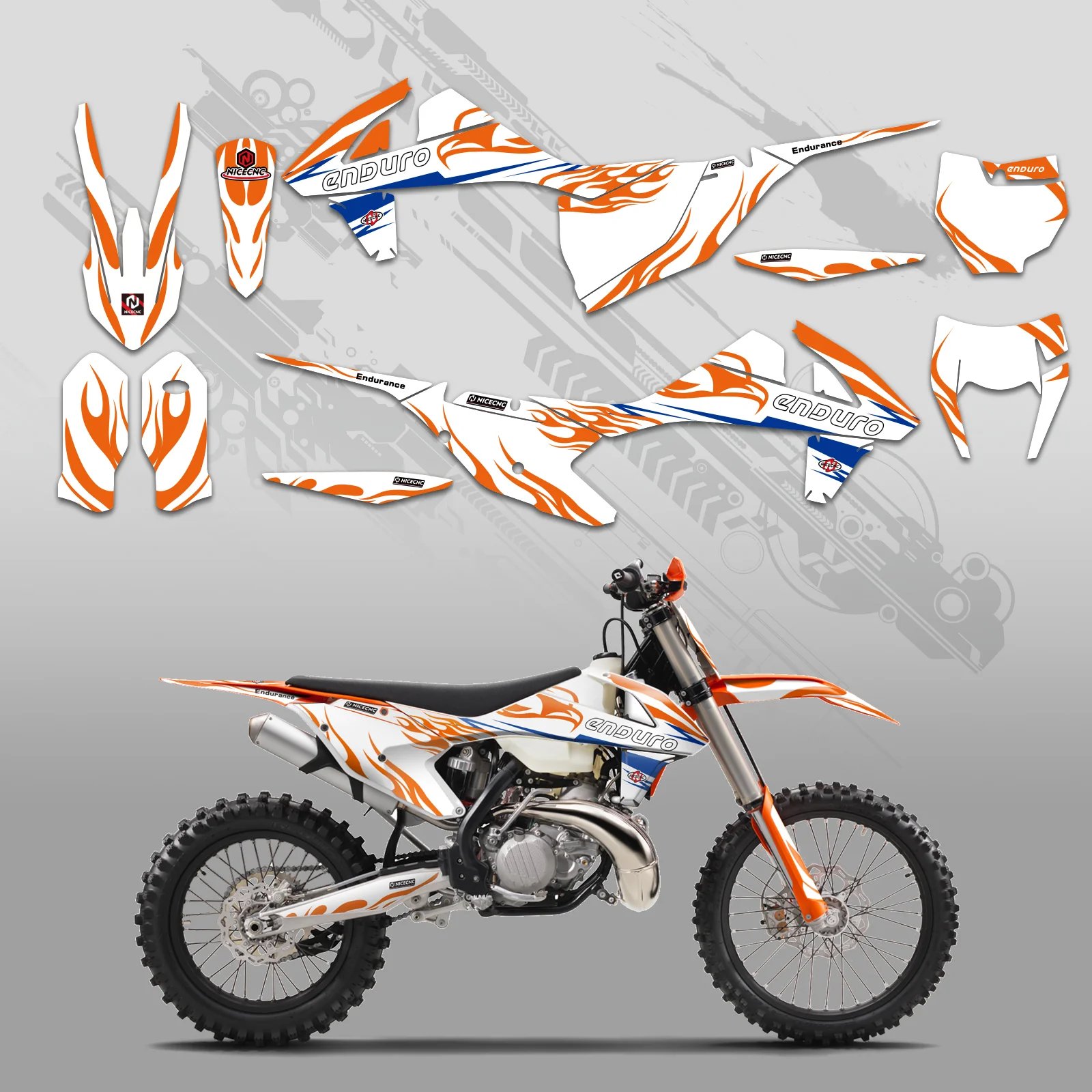 Off-Road Bike Full Graphics Decals Stickers Kit For KTM EXC/XC/XCF 2017-2019 - Image 3