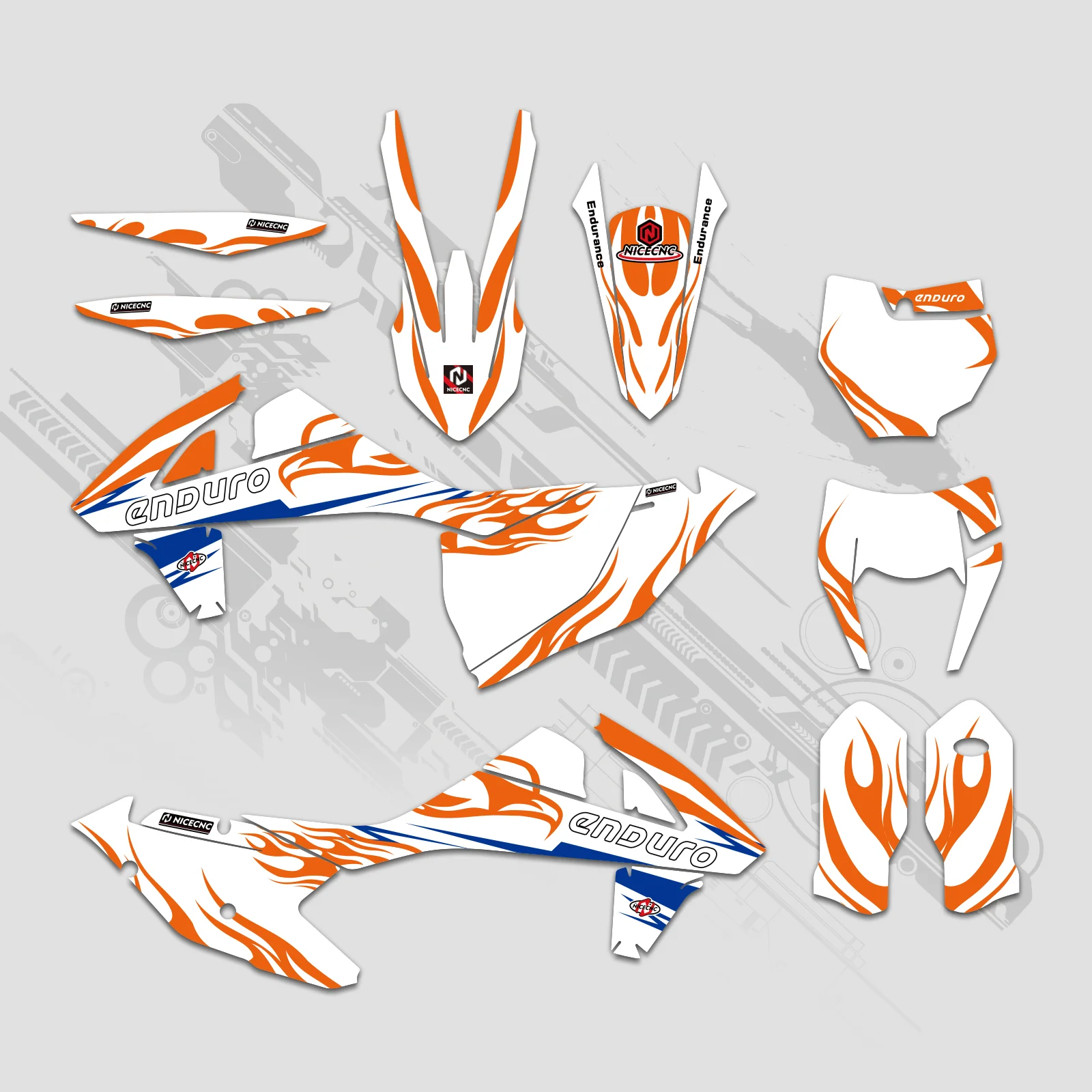 Off-Road Bike Full Graphics Decals Stickers Kit For KTM EXC/XC/XCF 2017-2019 - Image 4