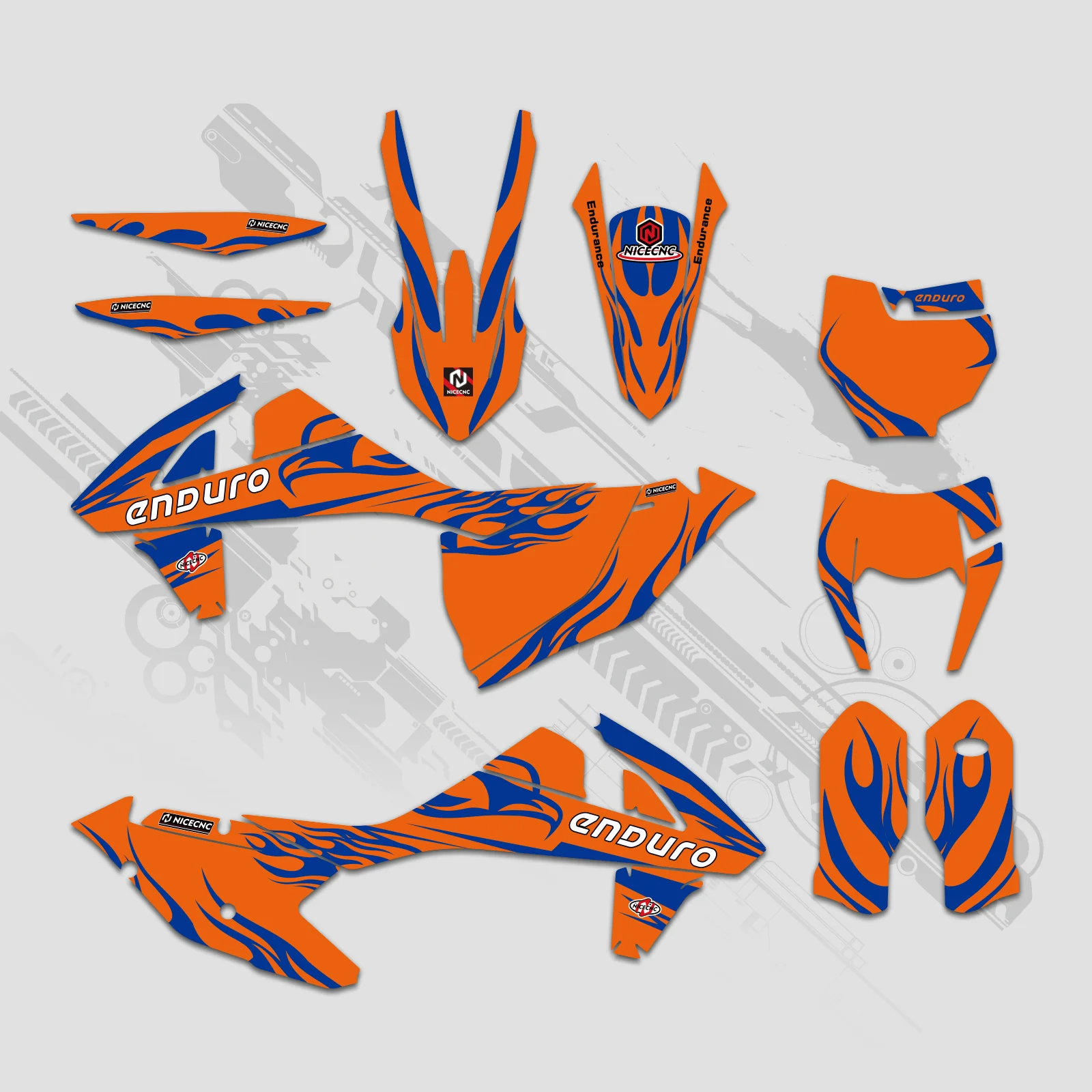 Off-Road Bike Full Graphics Decals Stickers Kit For KTM EXC/XC/XCF 2017-2019 - Image 6