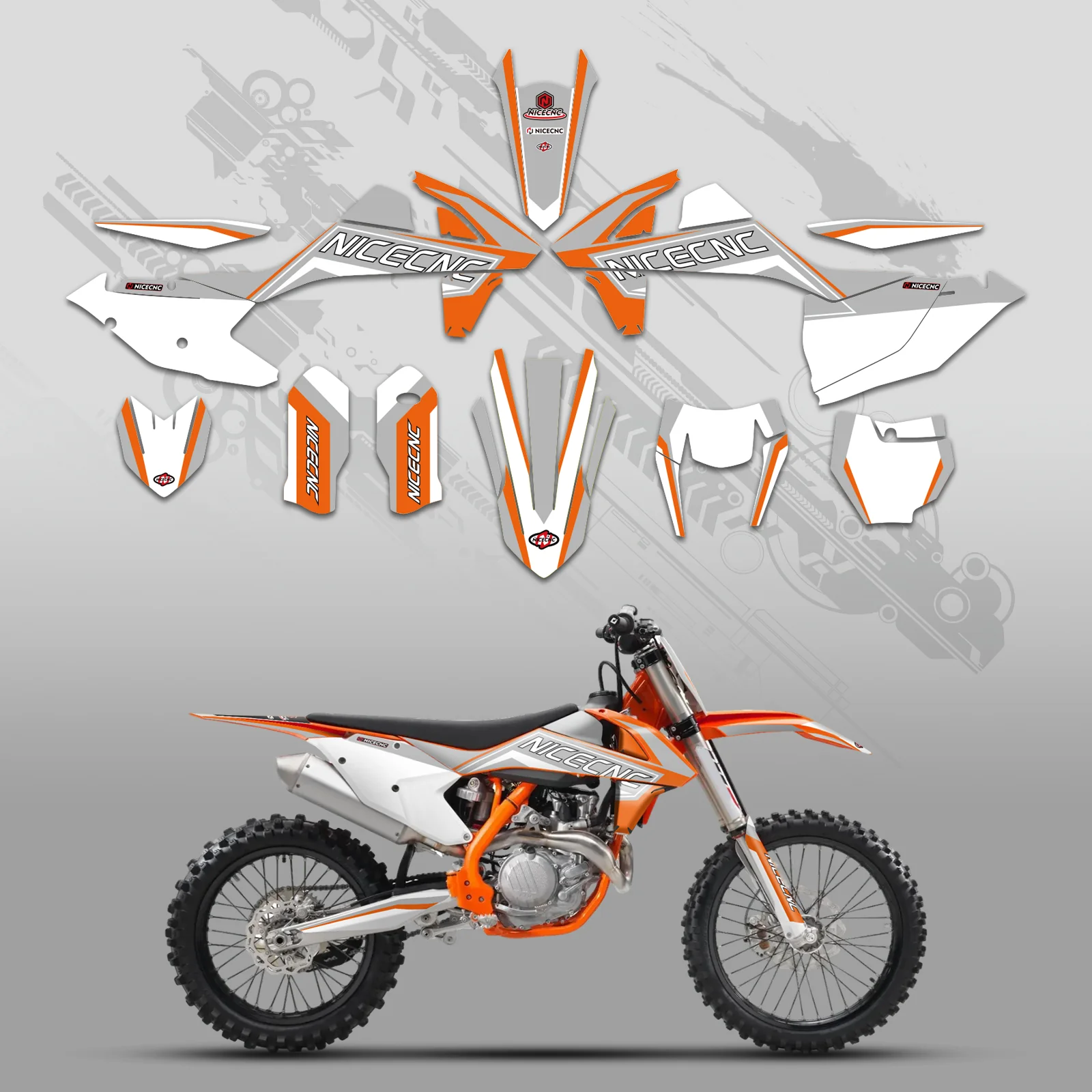 Off-Road Bike Full Graphics Decals Stickers Kit For KTM SX SXF 125-450 2016-2018 - Image 5