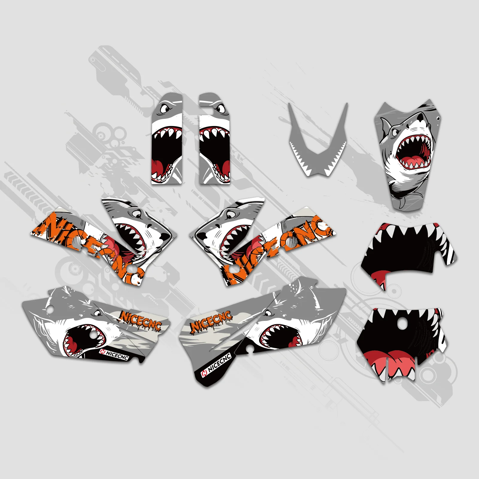 Off-Road Bike Full Graphics Decals Stickers Set For KTM EXC 2005-2007 - Image 2