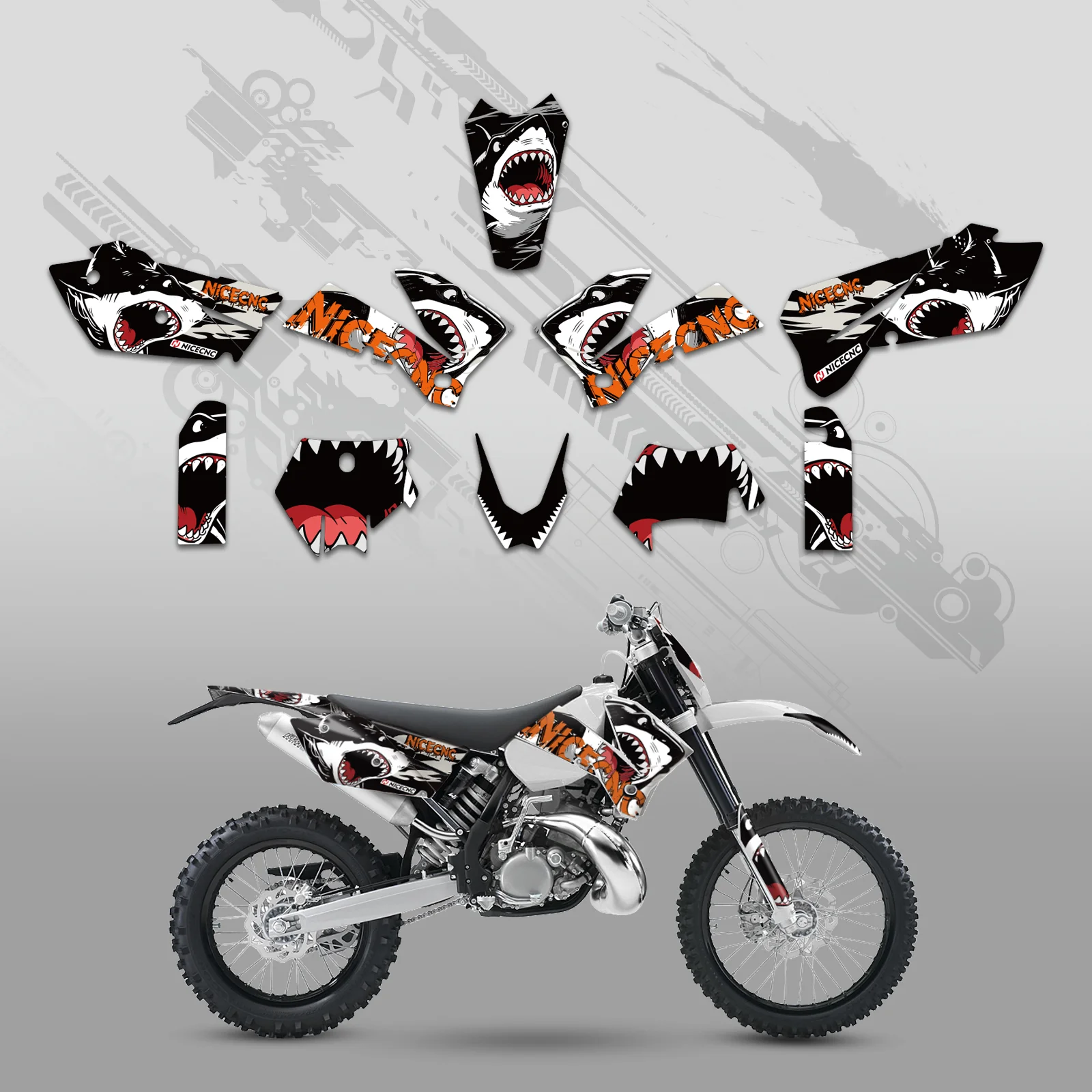 Off-Road Bike Full Graphics Decals Stickers Set For KTM EXC 2005-2007 - Image 3