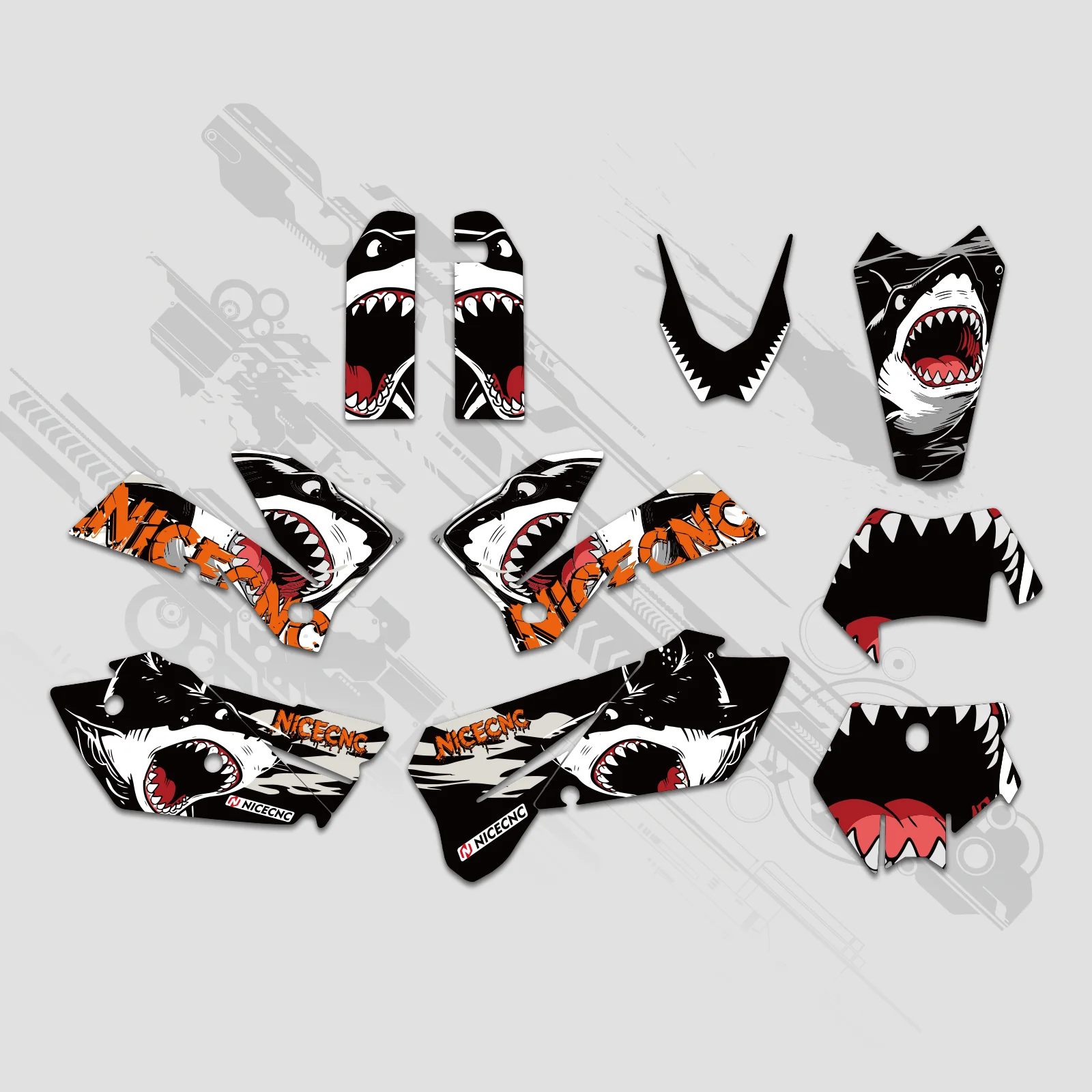 Off-Road Bike Full Graphics Decals Stickers Set For KTM EXC 2005-2007 - Image 4