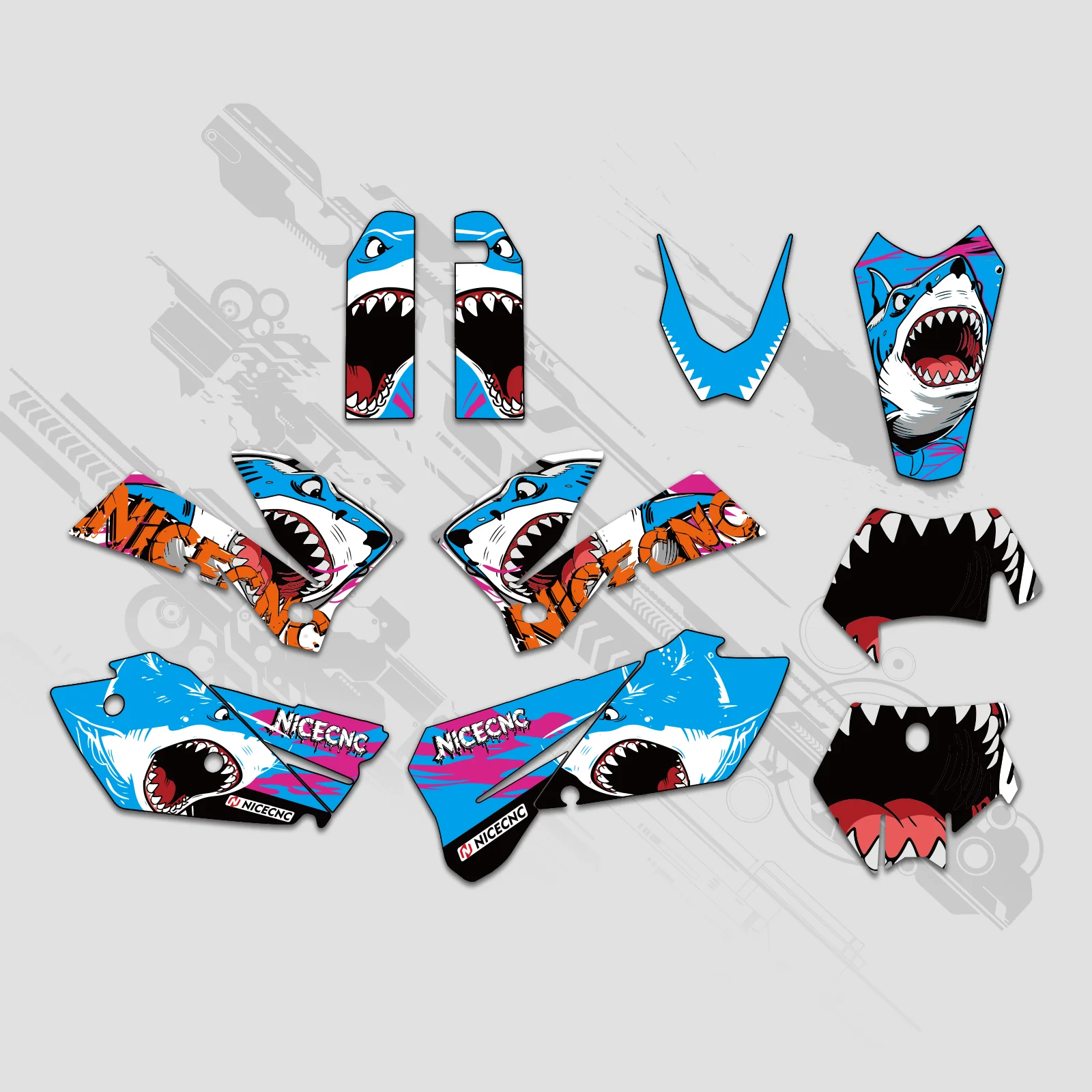 Off-Road Bike Full Graphics Decals Stickers Set For KTM EXC 2005-2007 - Image 6