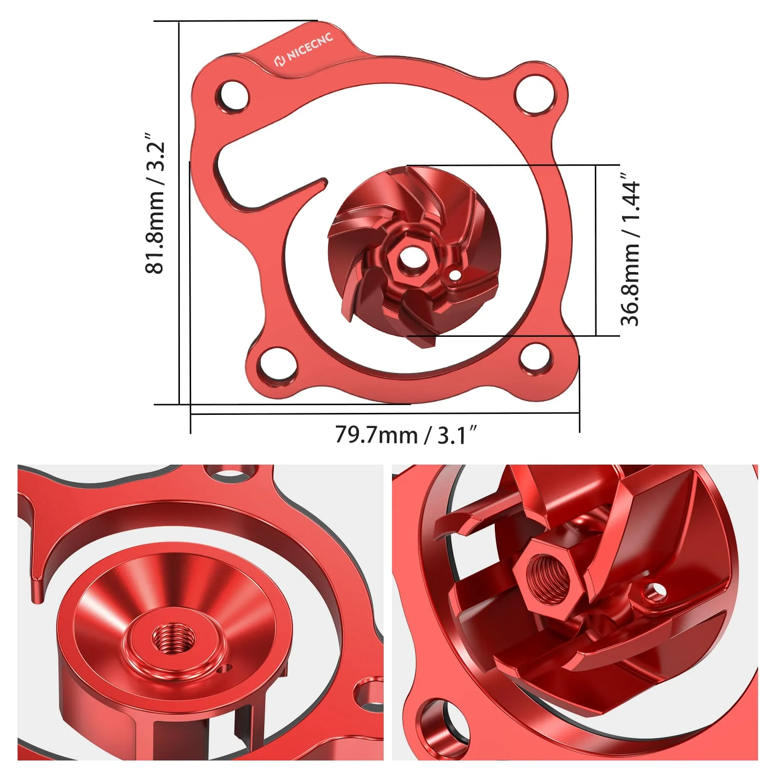 Oversized Water Pump Impeller Cooler Spacer Kit For Honda CRF 250R / RX 2018-2025 - Image 5