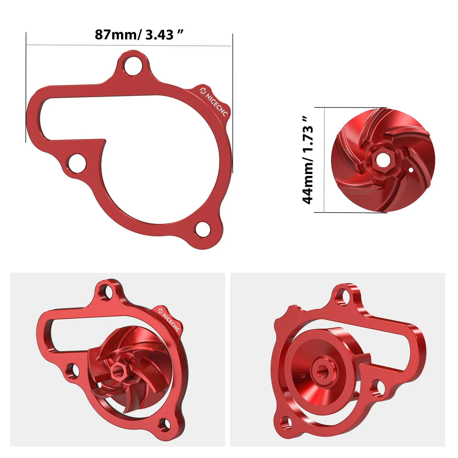 Oversized Water Pump Impeller Cooler Spacer Kit For Honda CRF 450R 2021-2025 - Image 9