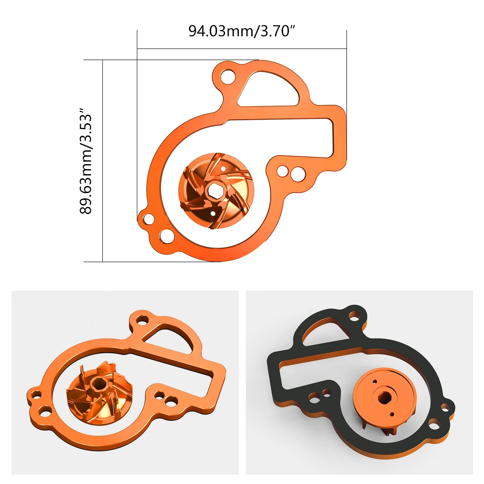 Oversized Water Pump Impeller Cooler Kit For KTM 450 500 EXC-F/XCF-W Husqvarna 450 500 FE/FX 17-24 Gas Gas 450 MC F/ EX F/EC F 21-24 - Image 6