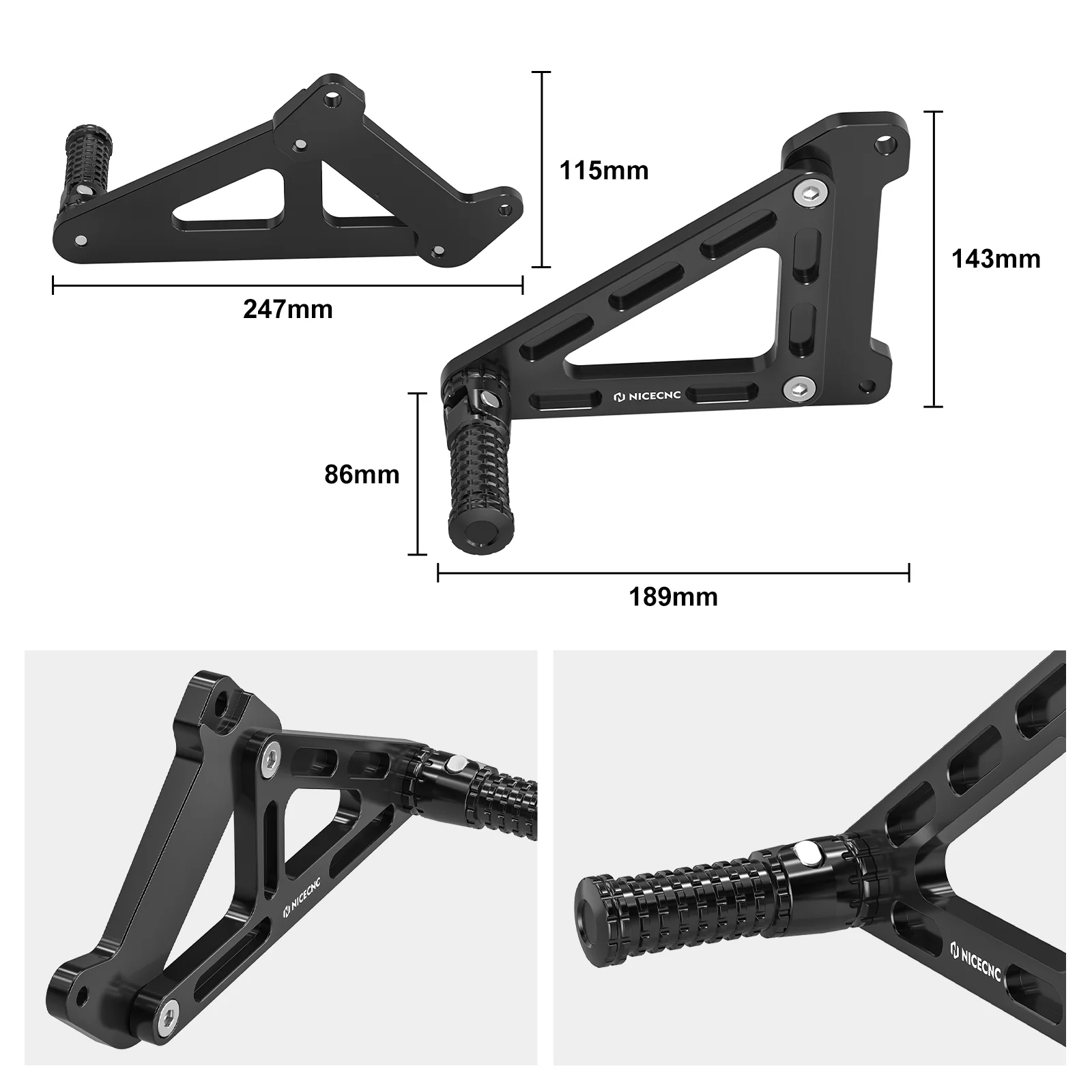 Passenger Foot Pegs Footrest Kit For KTM 125-450 XCF SXF 150-500 EXC XCW XCF-W - Image 3