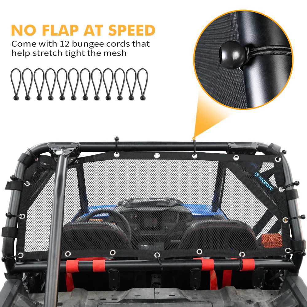 3PCS Window Net Roll Cage Mesh Guard Kit For Polaris RZR 570 1000 XP Turbo - Image 4