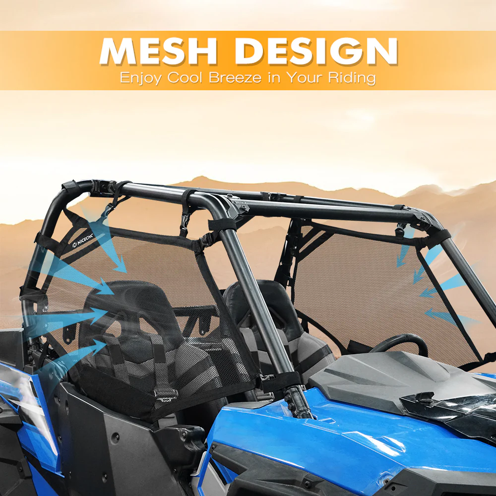 UTV Side Window Nets Roll Cage Mesh For Polaris RZR XP 1000 570 900 800 Turbo - Image 2