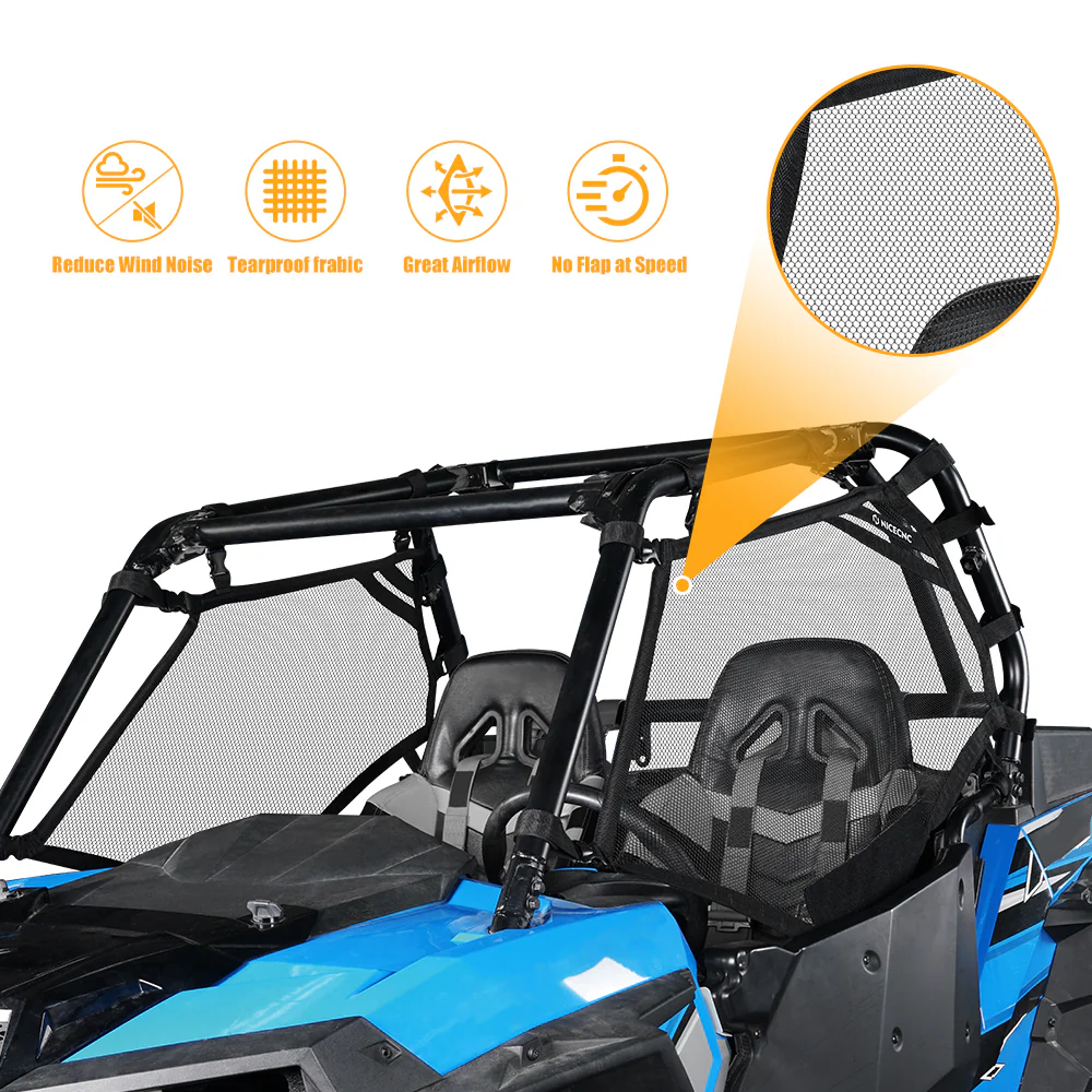 UTV Side Window Nets Roll Cage Mesh For Polaris RZR XP 1000 570 900 800 Turbo - Image 4