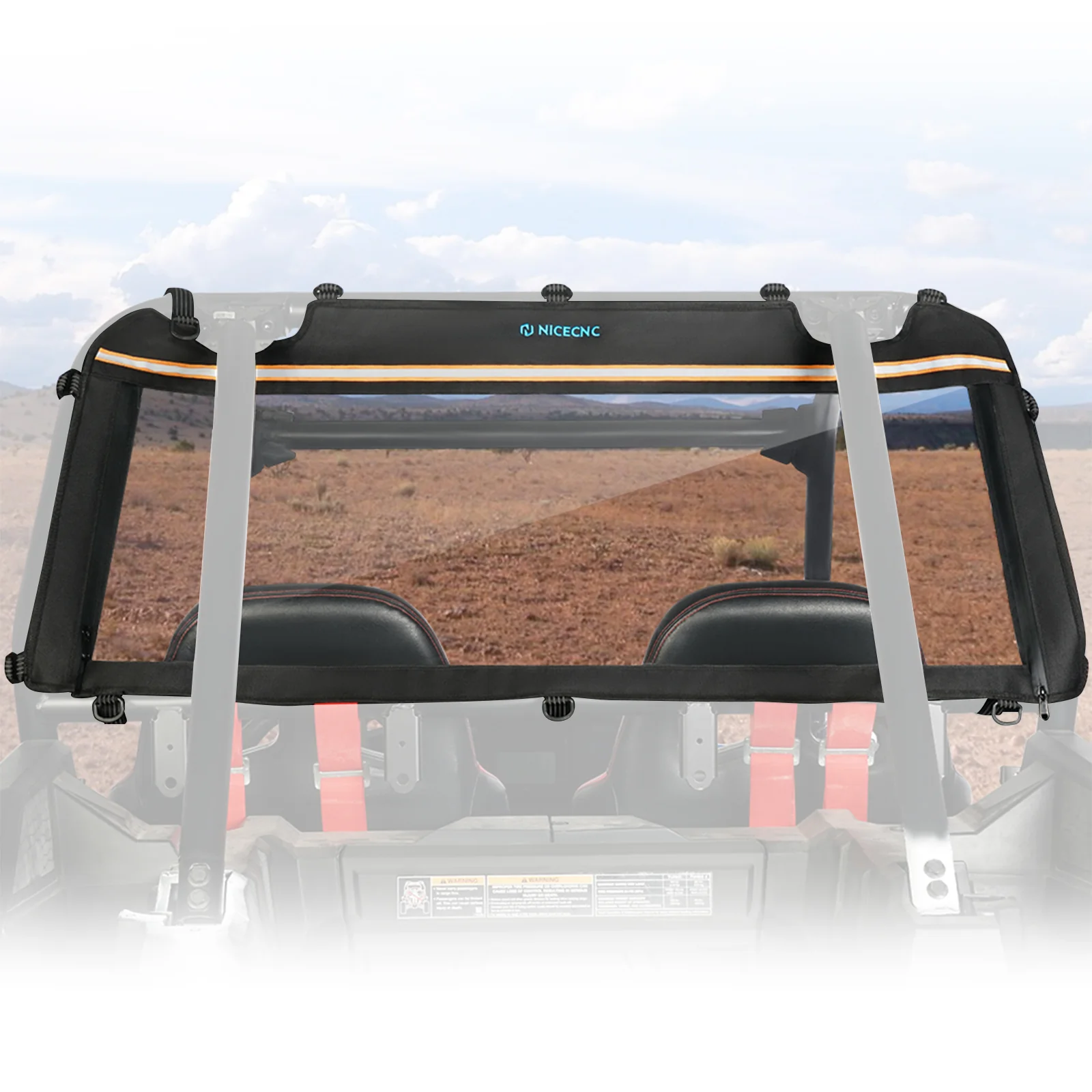 UTV Rear Window Mesh Net Sunshade Protection For Polaris RZR XP 1000 900 Turbo - Image 14