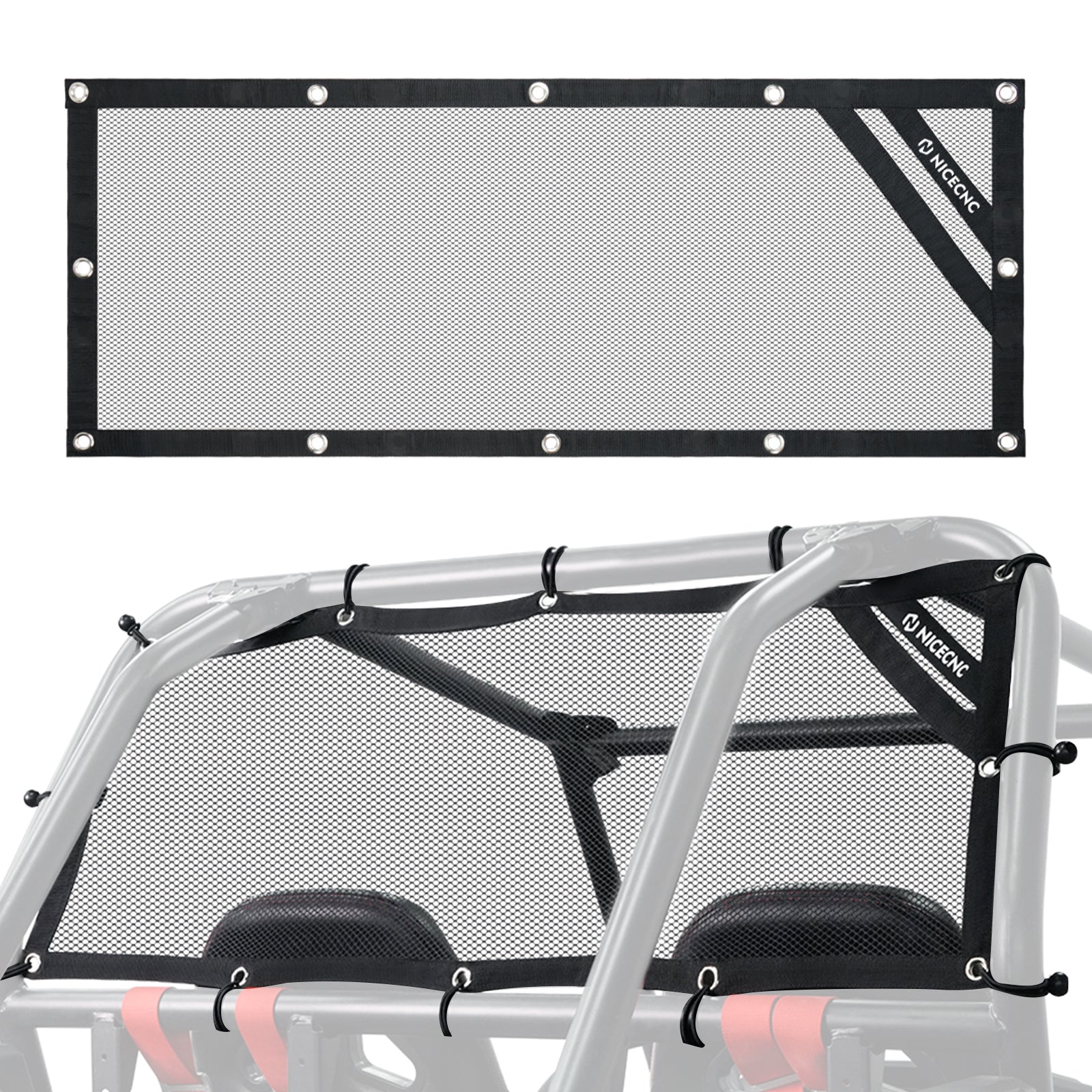 UTV Rear Window Mesh Net Sunshade Protection For Polaris RZR XP 1000 900 Turbo - Image 5