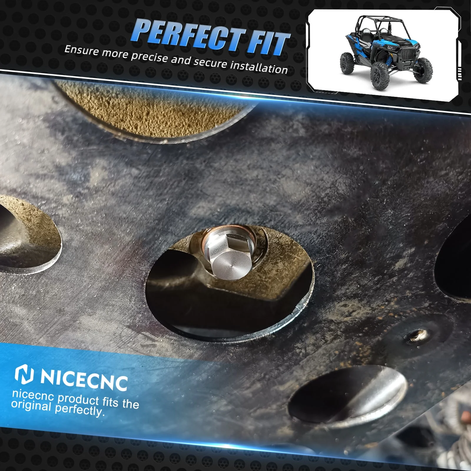 Magnetic Engine Oil Drain Plug For Polaris RZR XP 1000 Turbo Ranger Sportsman 570 - Image 2