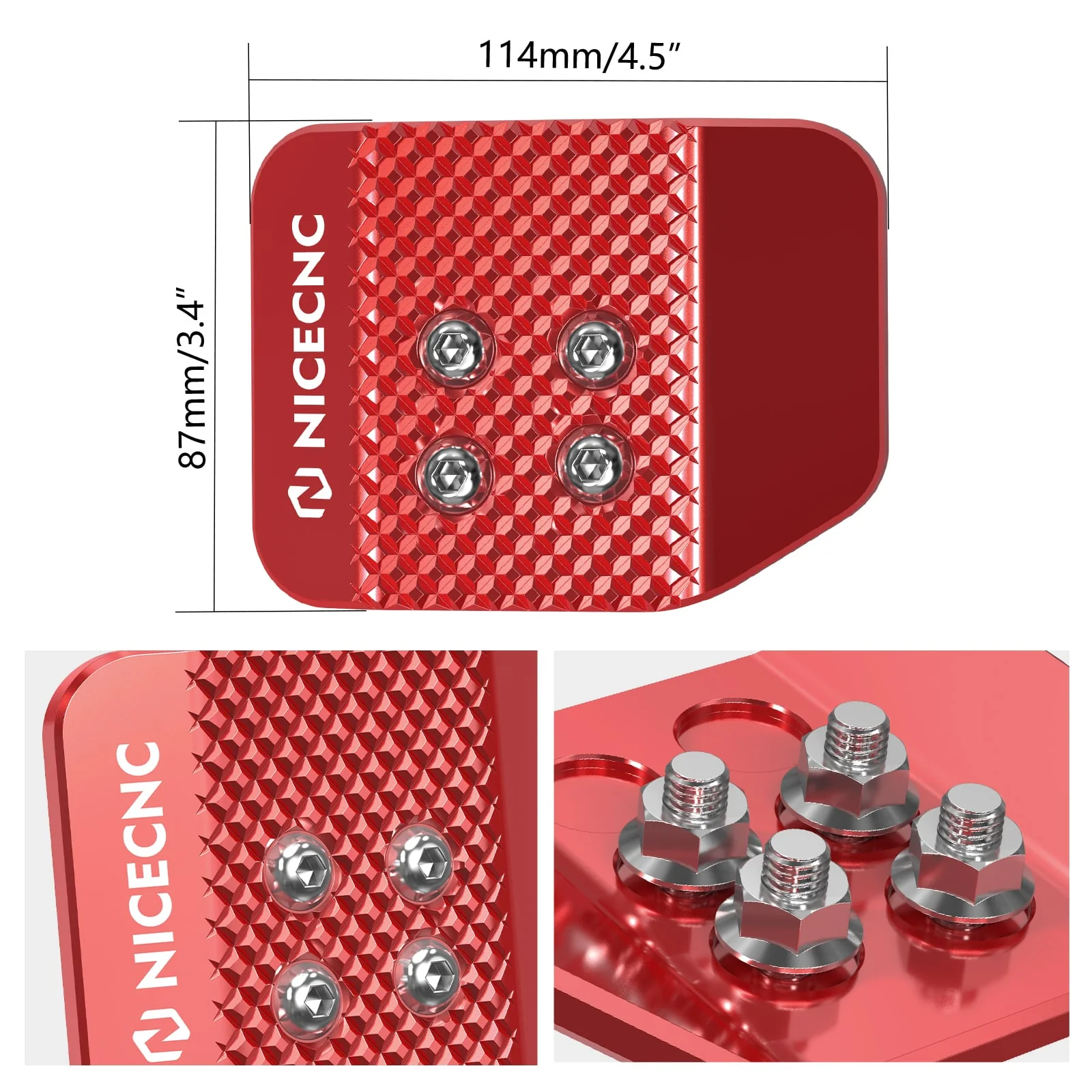 UTV Brake Pedal Extender Pad Tip Plate For Polaris RZR XP 4 1000 Turbo 900 - Image 6