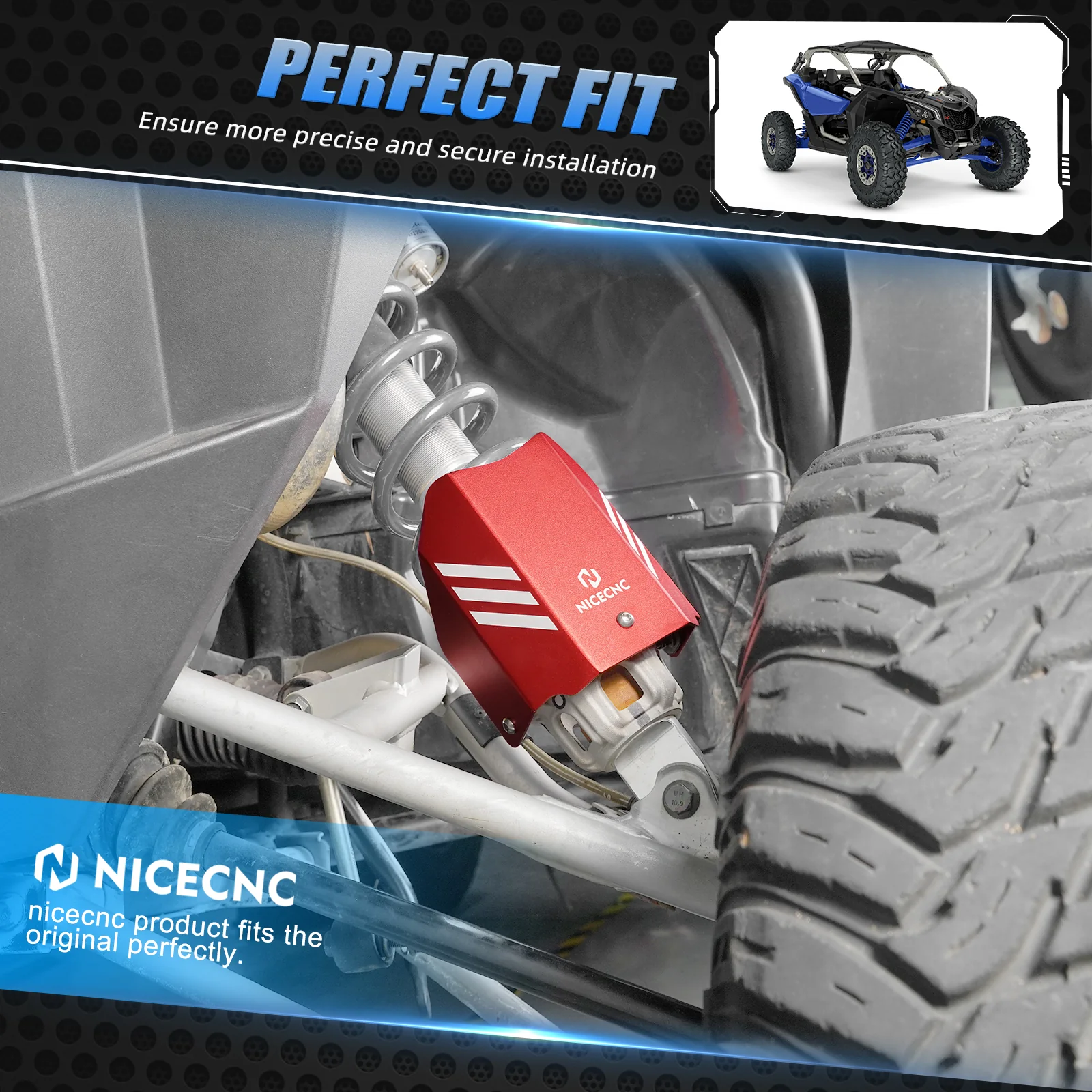 UTV Front Shock Covers Guards Kit For Polaris RZR XP 4 1000 Turbo - Image 3