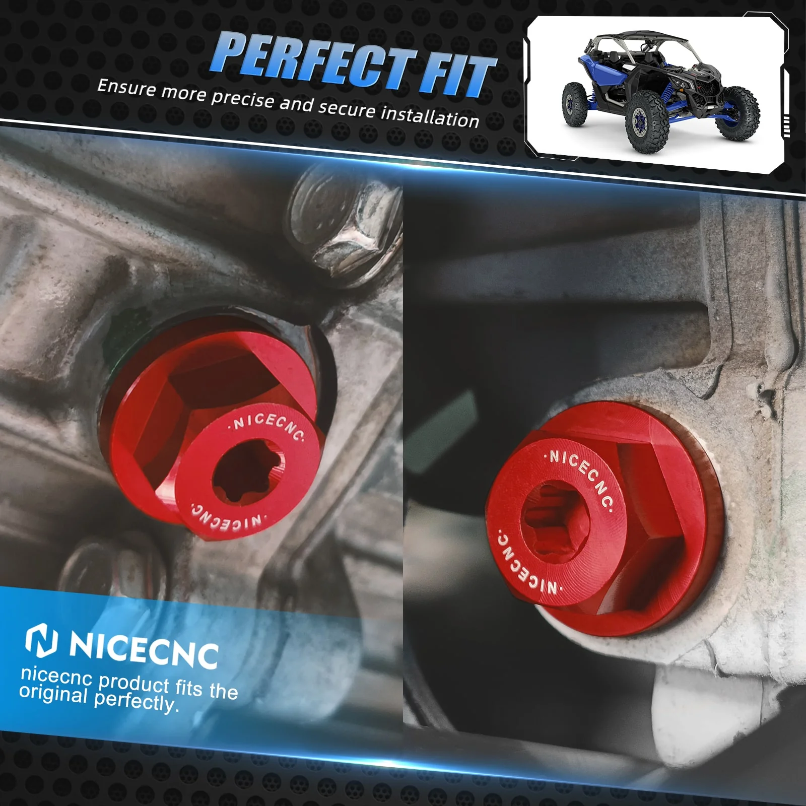 Transmission Oil Fill Drain Plug Kit For Polaris RZR XP 4 General 1000 RZR 570 900 - Image 2