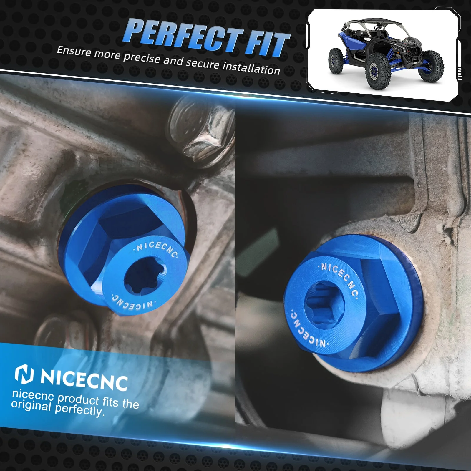 Transmission Oil Fill Drain Plug Kit For Polaris RZR XP 4 General 1000 RZR 570 900 - Image 3