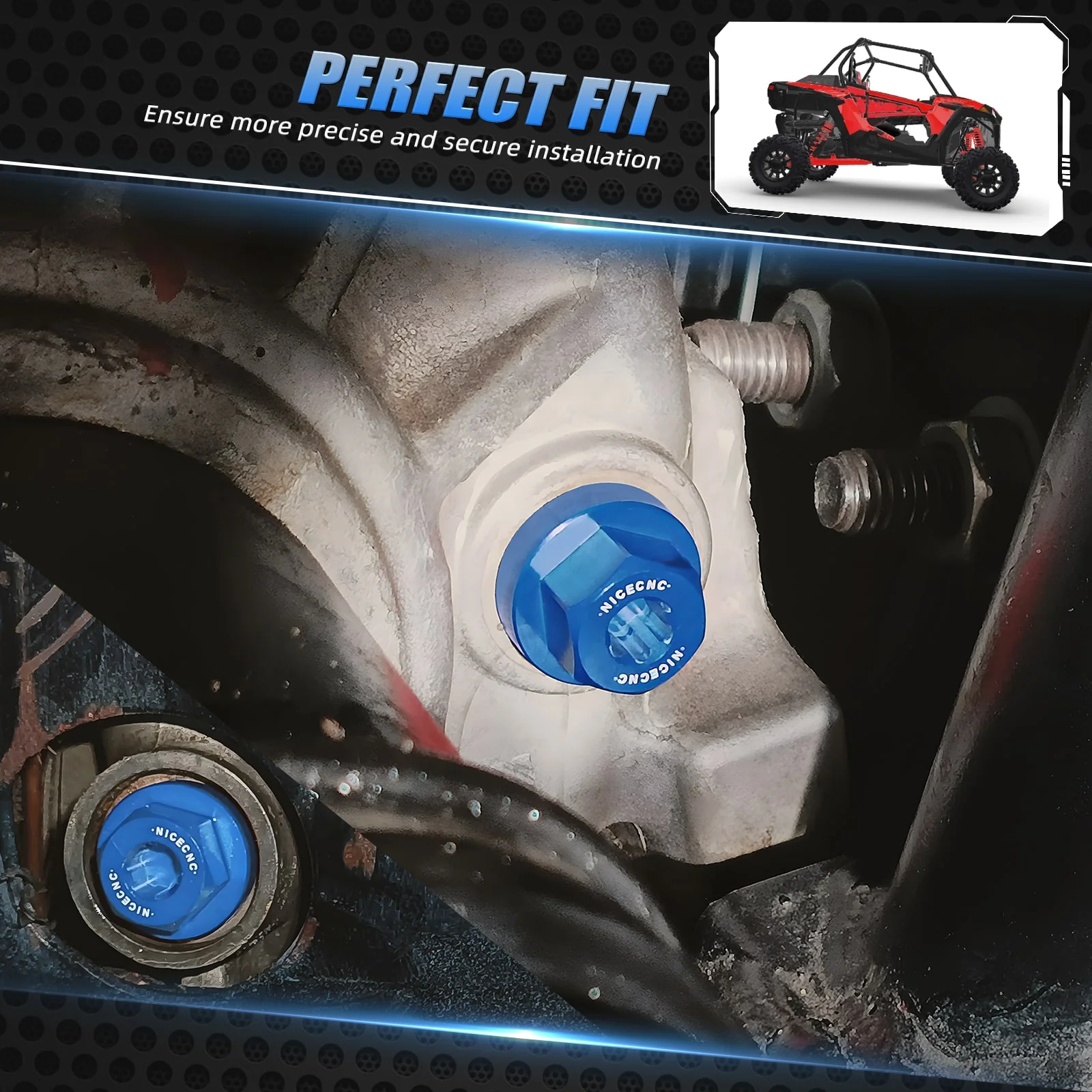 Front Differential Fill Drain Plug Kit For Polaris RZR XP 4 Turbo General 1000 - Image 3
