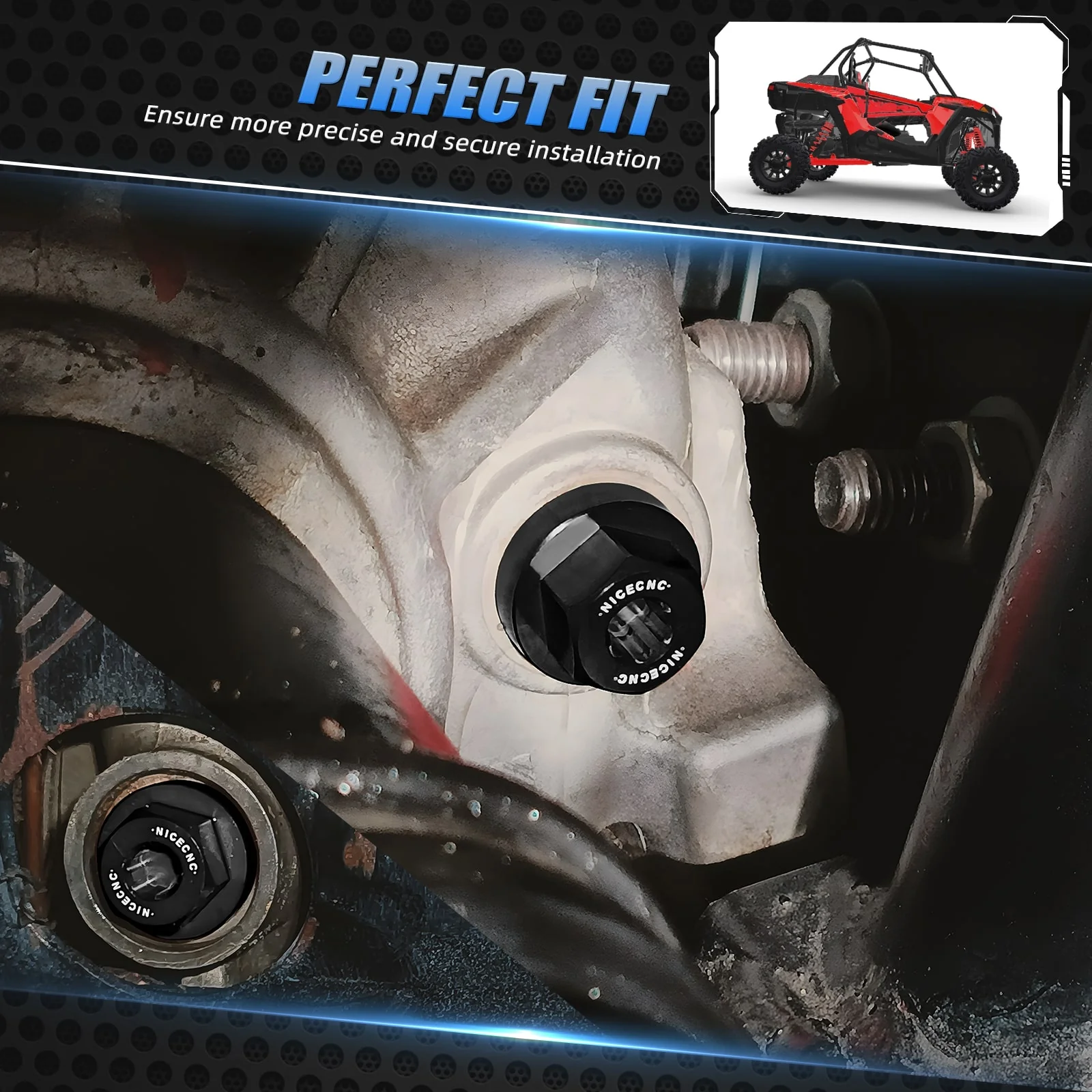 Front Differential Fill Drain Plug Kit For Polaris RZR XP 4 Turbo General 1000 - Image 4
