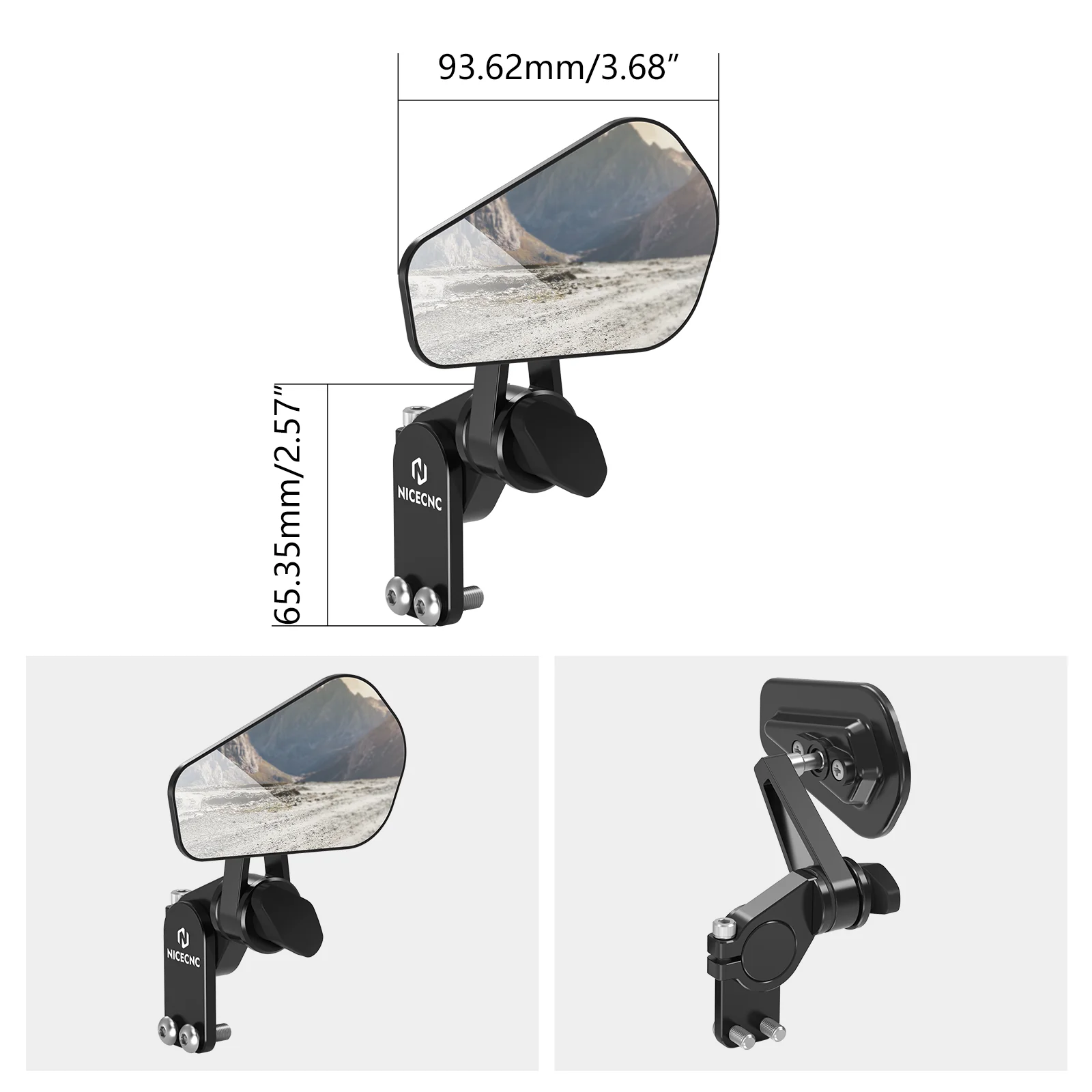 Upgraded Quick Flip Arrow Folding Mirrors Kits For Universal Motorcycle Hand Guard - Image 4