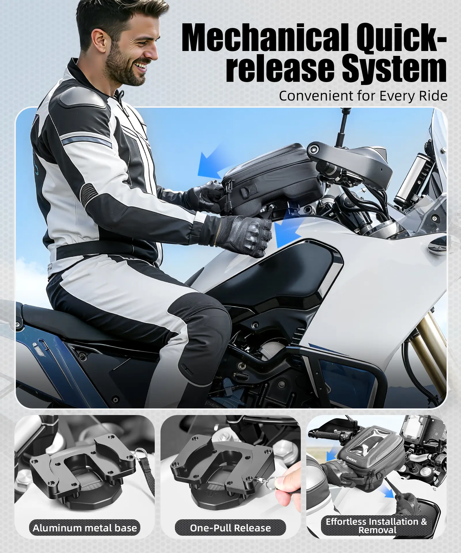 Quick-Release Tank Bag Push-Pull Lock System For Yamaha Tenere 700 2019-2025 - Image 6