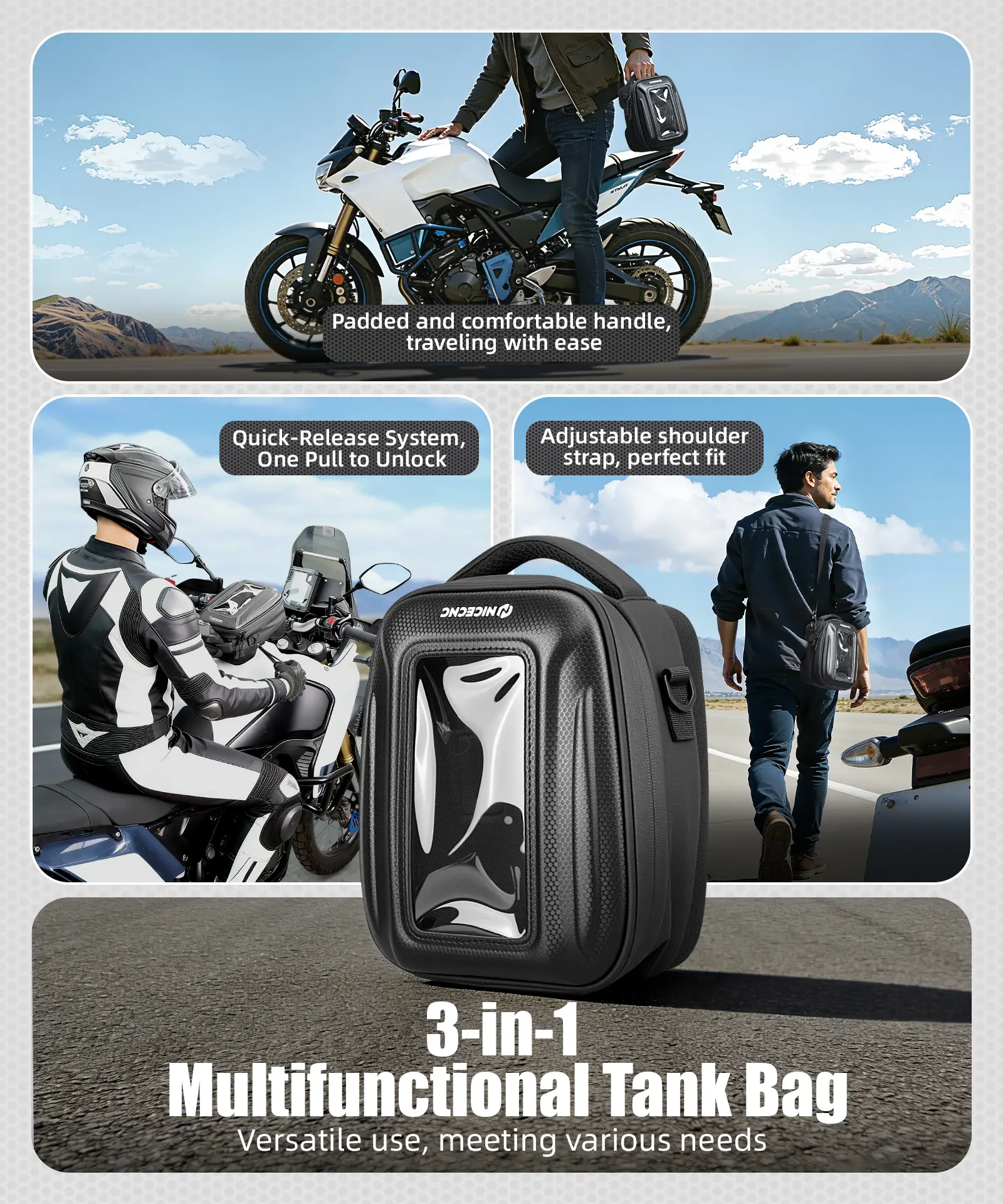 Quick-Release Tank Bag Push-Pull Lock System For Yamaha Tenere 700 2019-2025 - Image 9