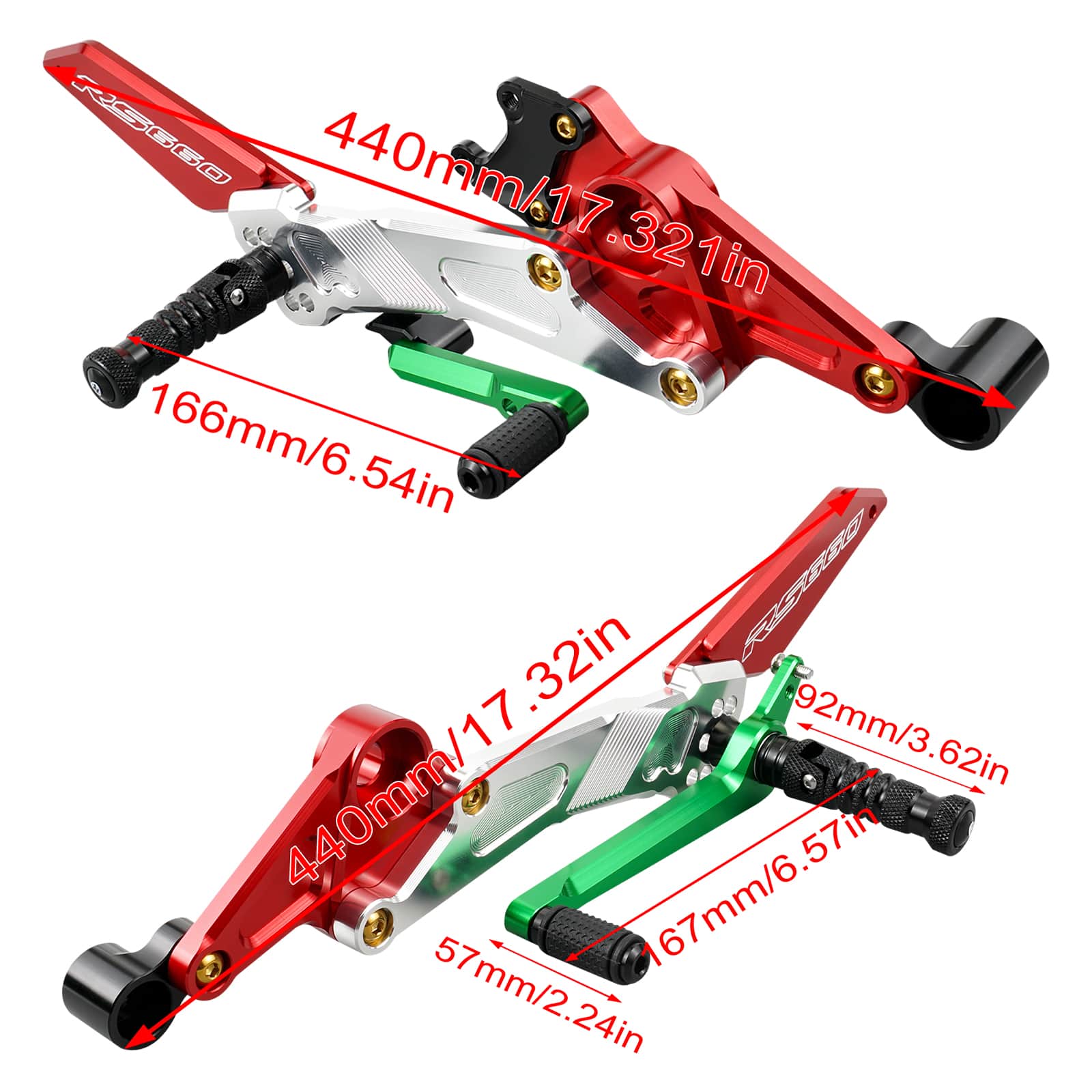 Racing Adjustable Rear Sets Footrest  for Aprilia RS660 2021-2023 Tuono 660 2021-2023 - Image 16