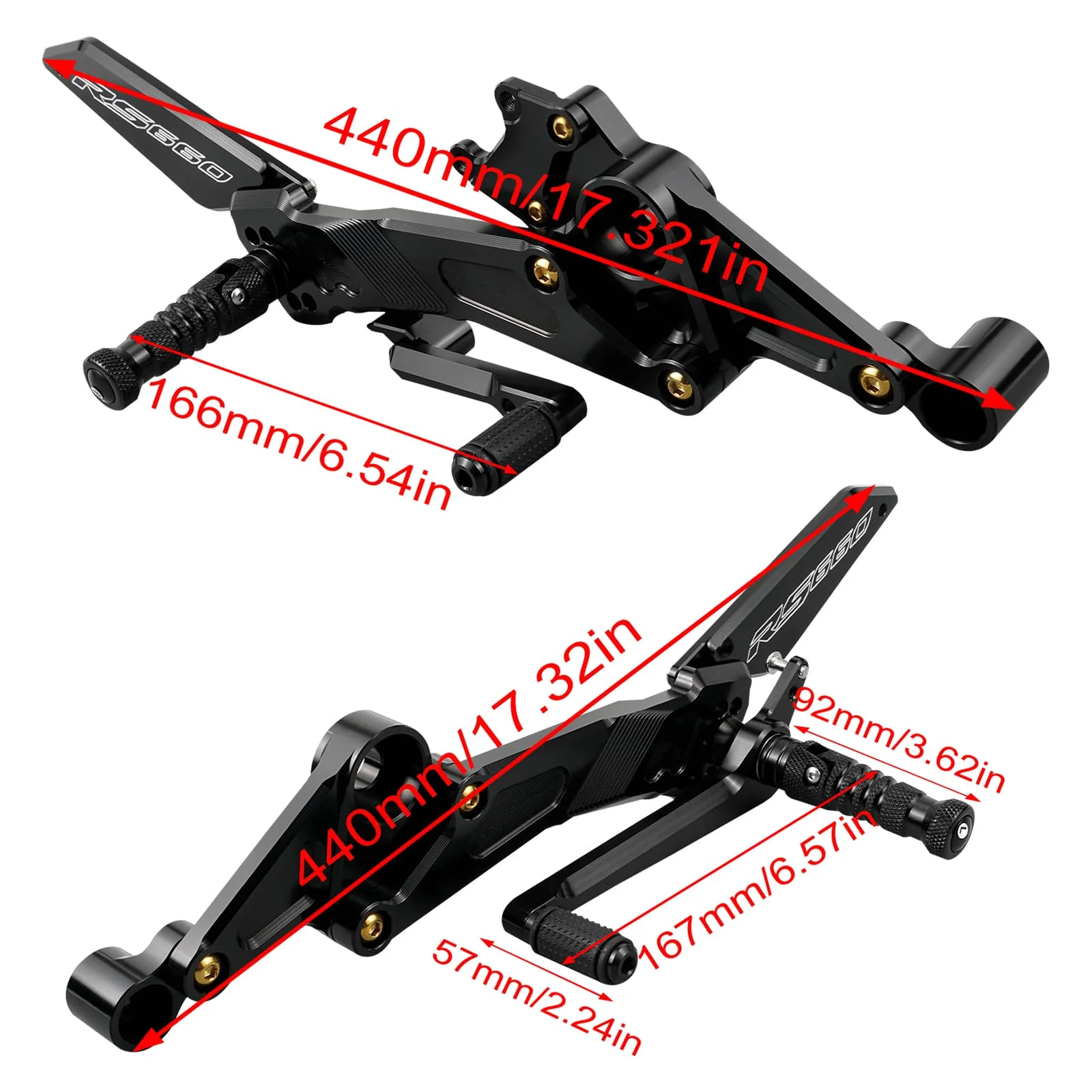 Racing Adjustable Rear Sets Footrest  for Aprilia RS660 2021-2023 Tuono 660 2021-2023 - Image 6