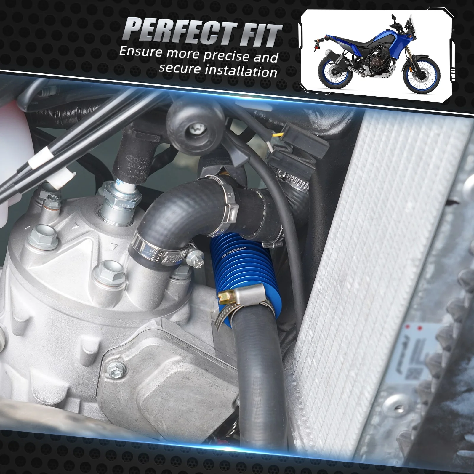 Radiator In Line Water Cooler with Clamps For KTM Husqvarna 2023-2024 GasGas 2024 - Image 2