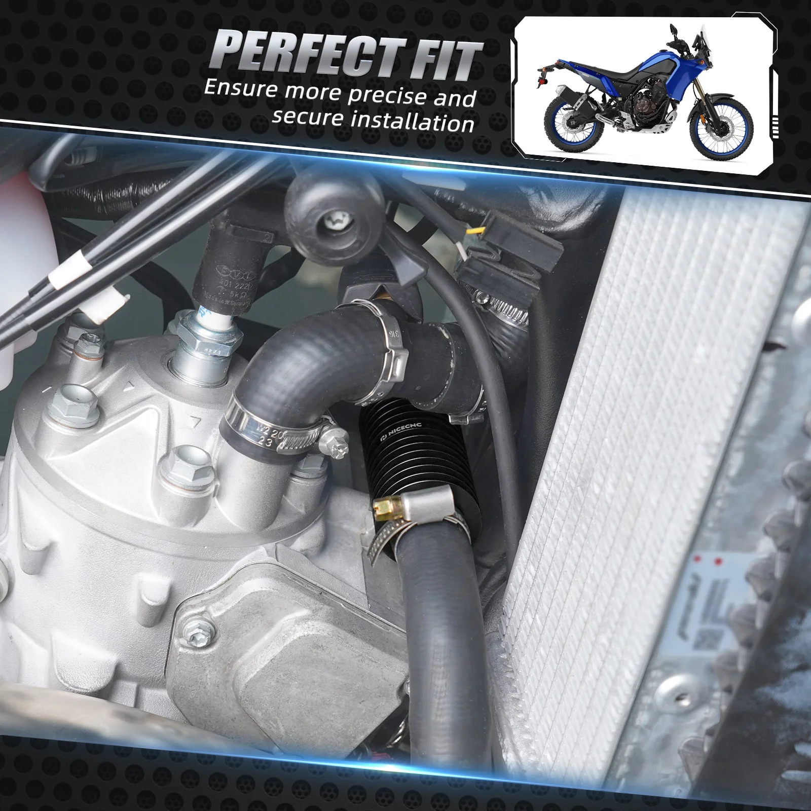 Radiator In Line Water Cooler with Clamps For KTM Husqvarna 2023-2024 GasGas 2024 - Image 3