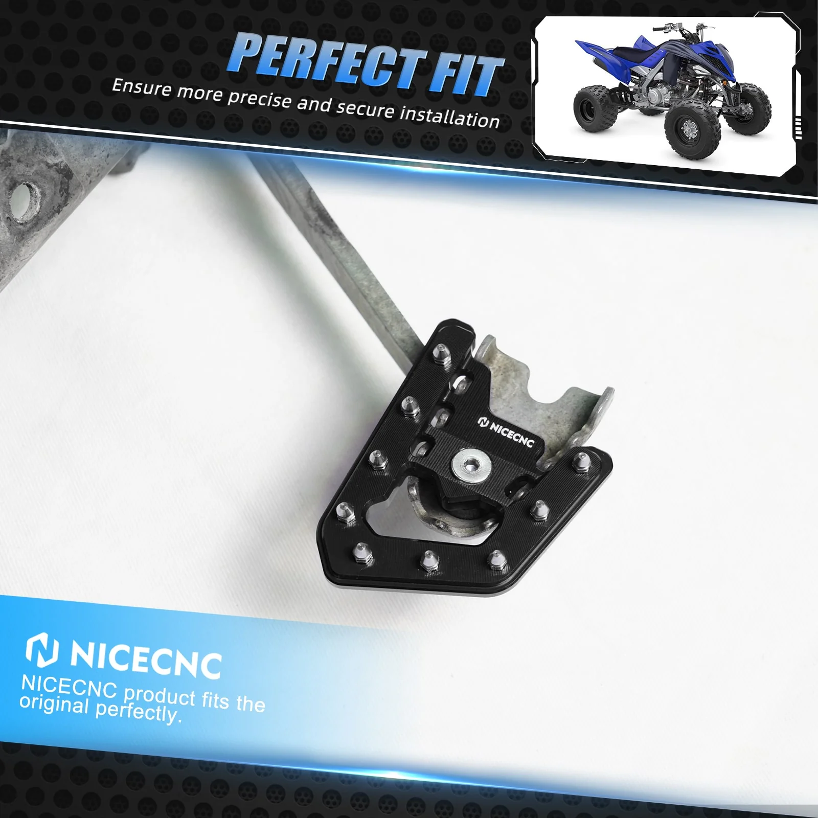 ATV Rear Brake Pedal Lever Extender Pad Tip For Yamaha Raptor 700 2006-2012 - Image 2