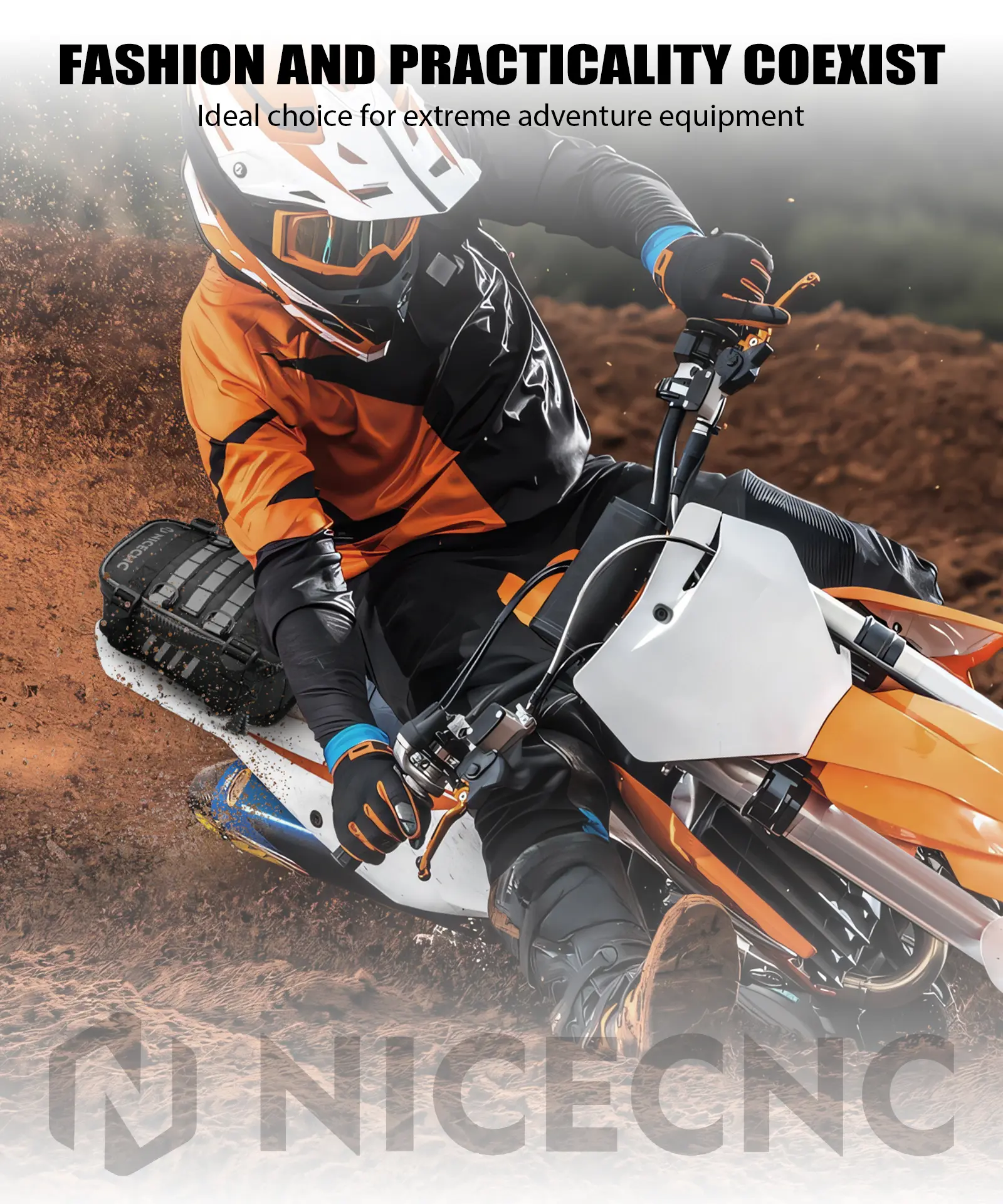 Universal Motorcycle Rear Fender Bag with Tool Roll Bag For Dirt Bike Adventure Off-road Riding - Image 11