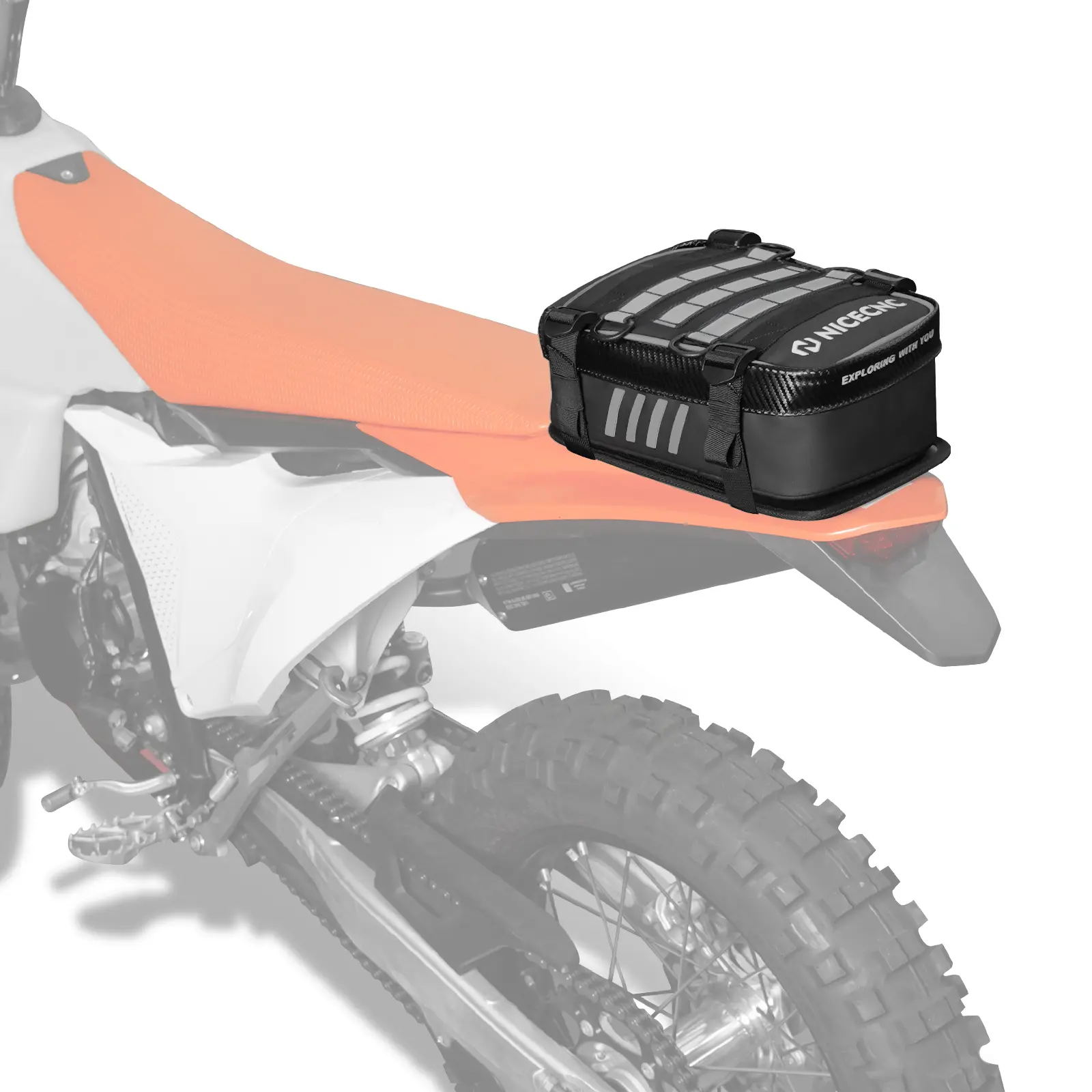 Universal Motorcycle Rear Fender Bag with Tool Roll Bag For Dirt Bike Adventure Off-road Riding - Image 14