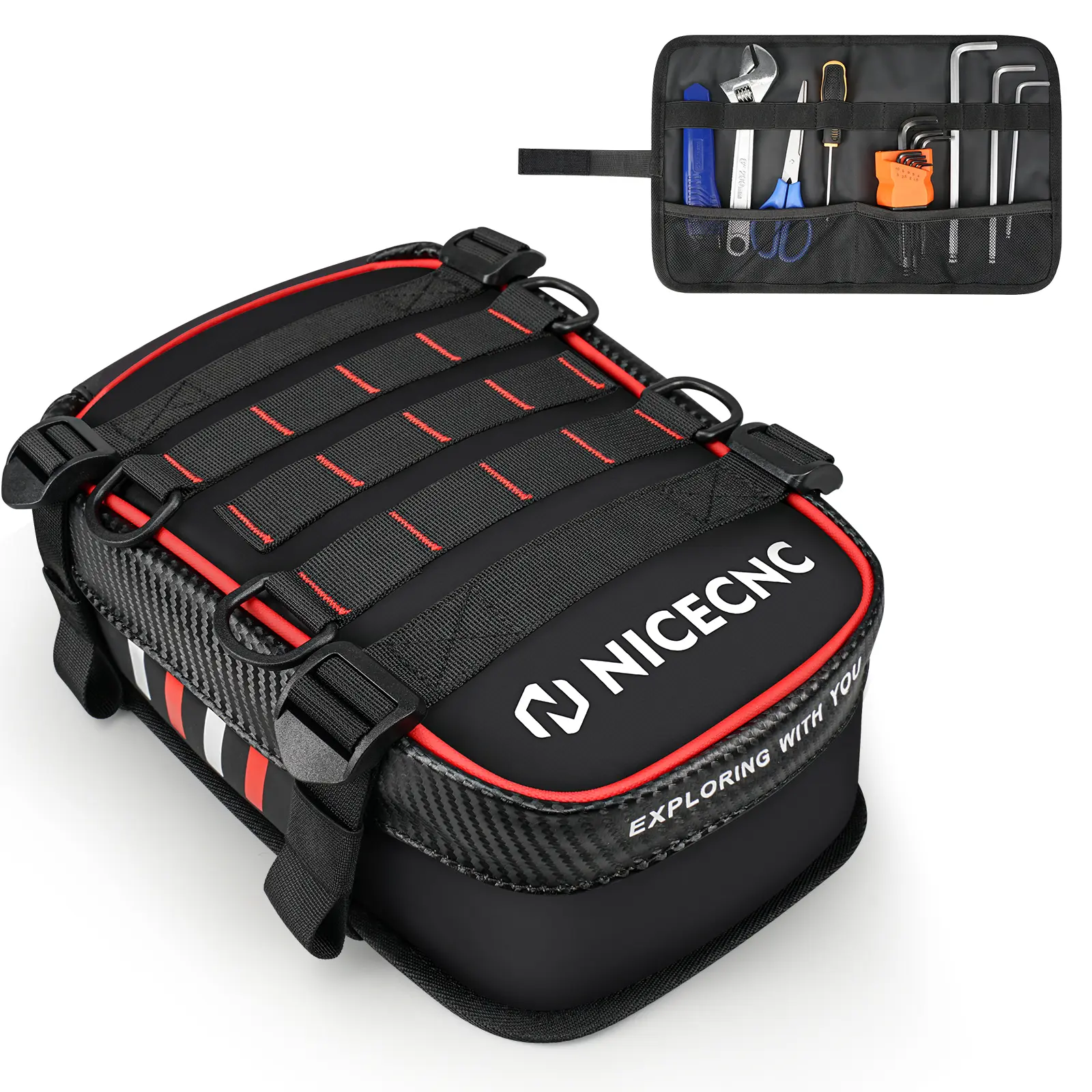 Universal Motorcycle Rear Fender Bag with Tool Roll Bag For Dirt Bike Adventure Off-road Riding - Image 15
