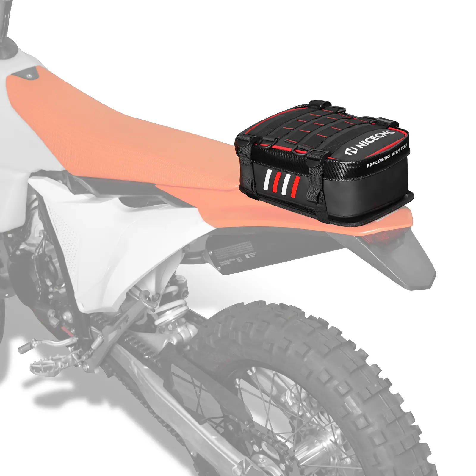 Universal Motorcycle Rear Fender Bag with Tool Roll Bag For Dirt Bike Adventure Off-road Riding - Image 18