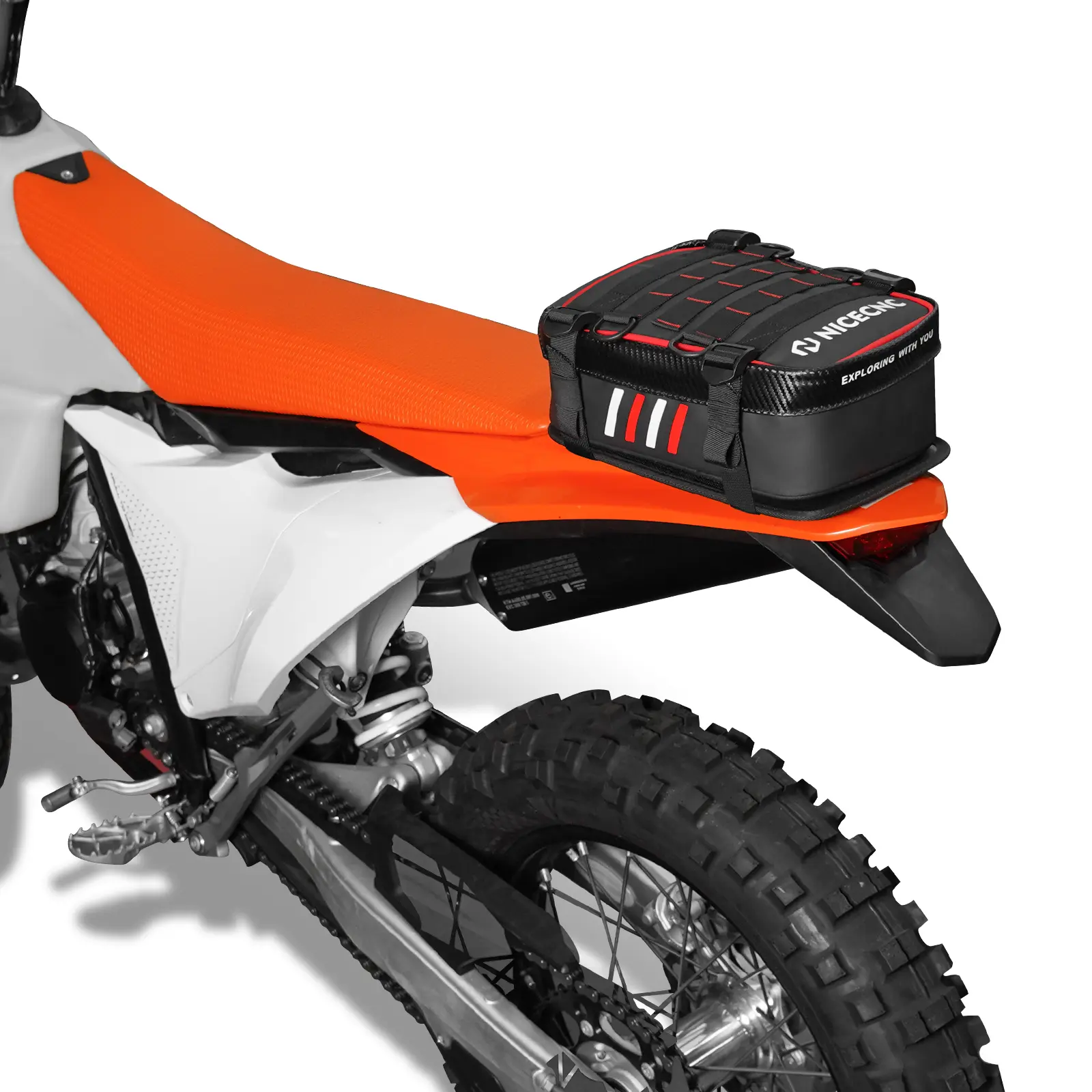 Universal Motorcycle Rear Fender Bag with Tool Roll Bag For Dirt Bike Adventure Off-road Riding - Image 3