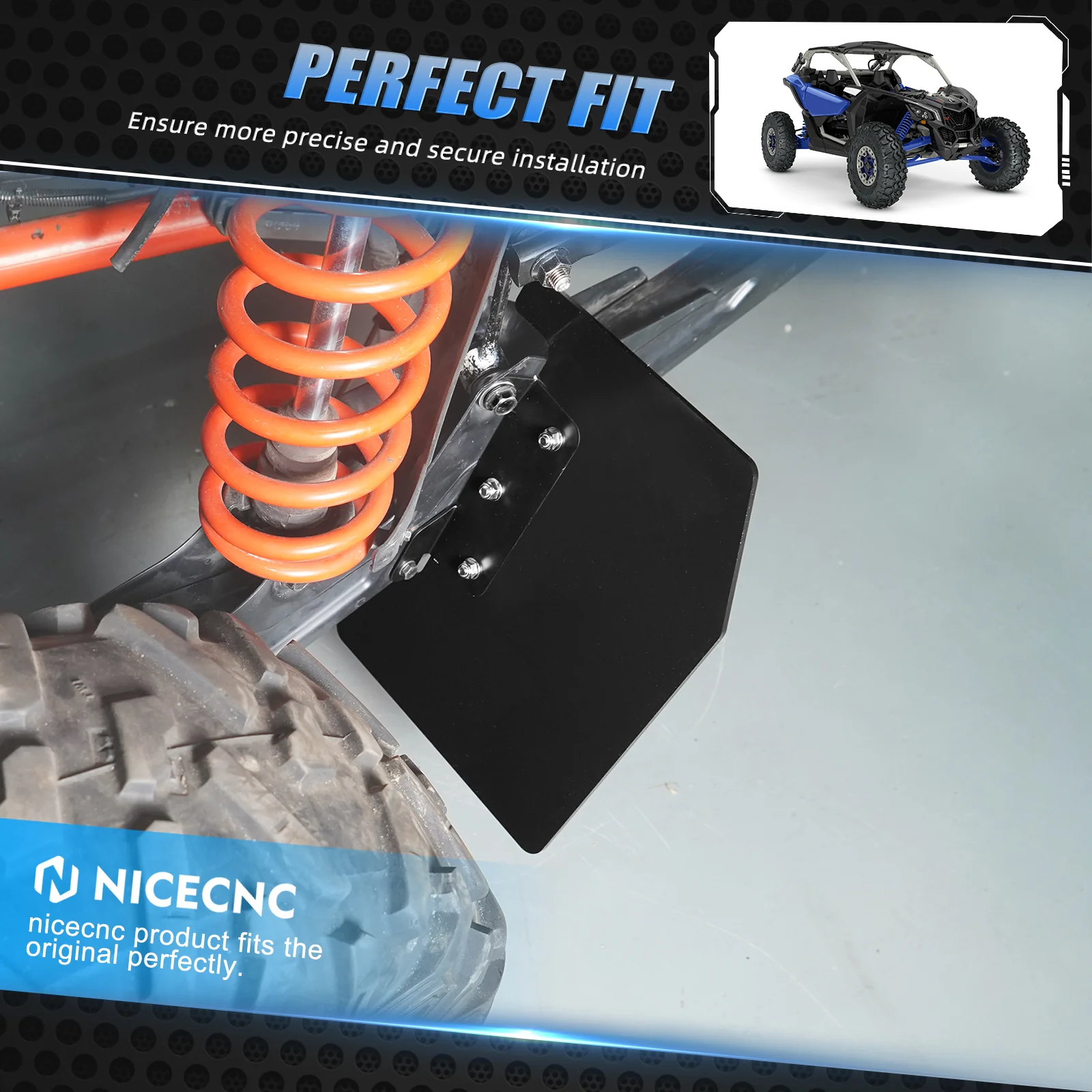 UTV Rear Wheel Rock Deflector Kit Trailing Arm Mud Guards For Can Am X3 - Image 3