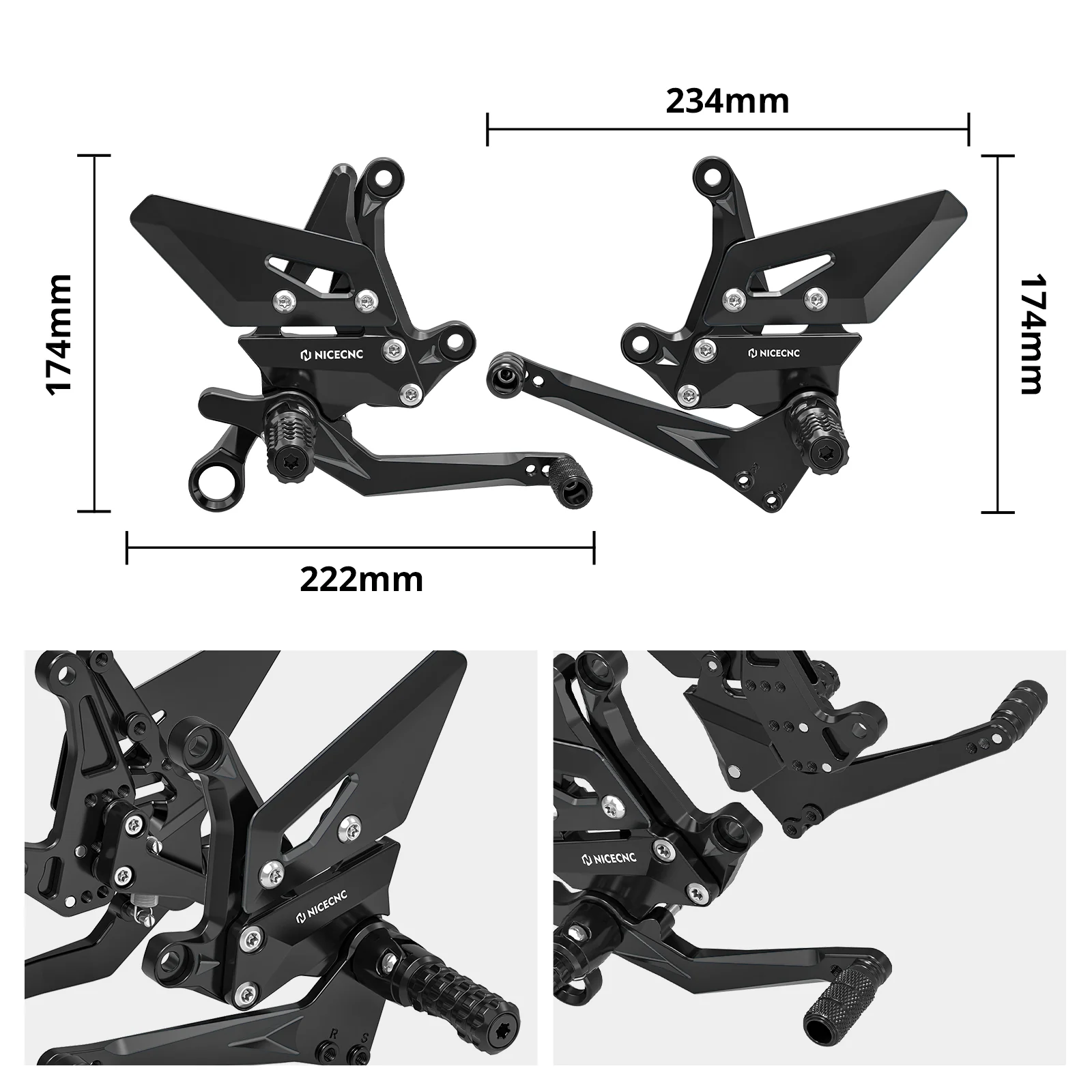 Rearsets Foot Peg Kit For KTM 1290 Super Duke R 20–24 1390 Super Duke R 24–25 - Image 2