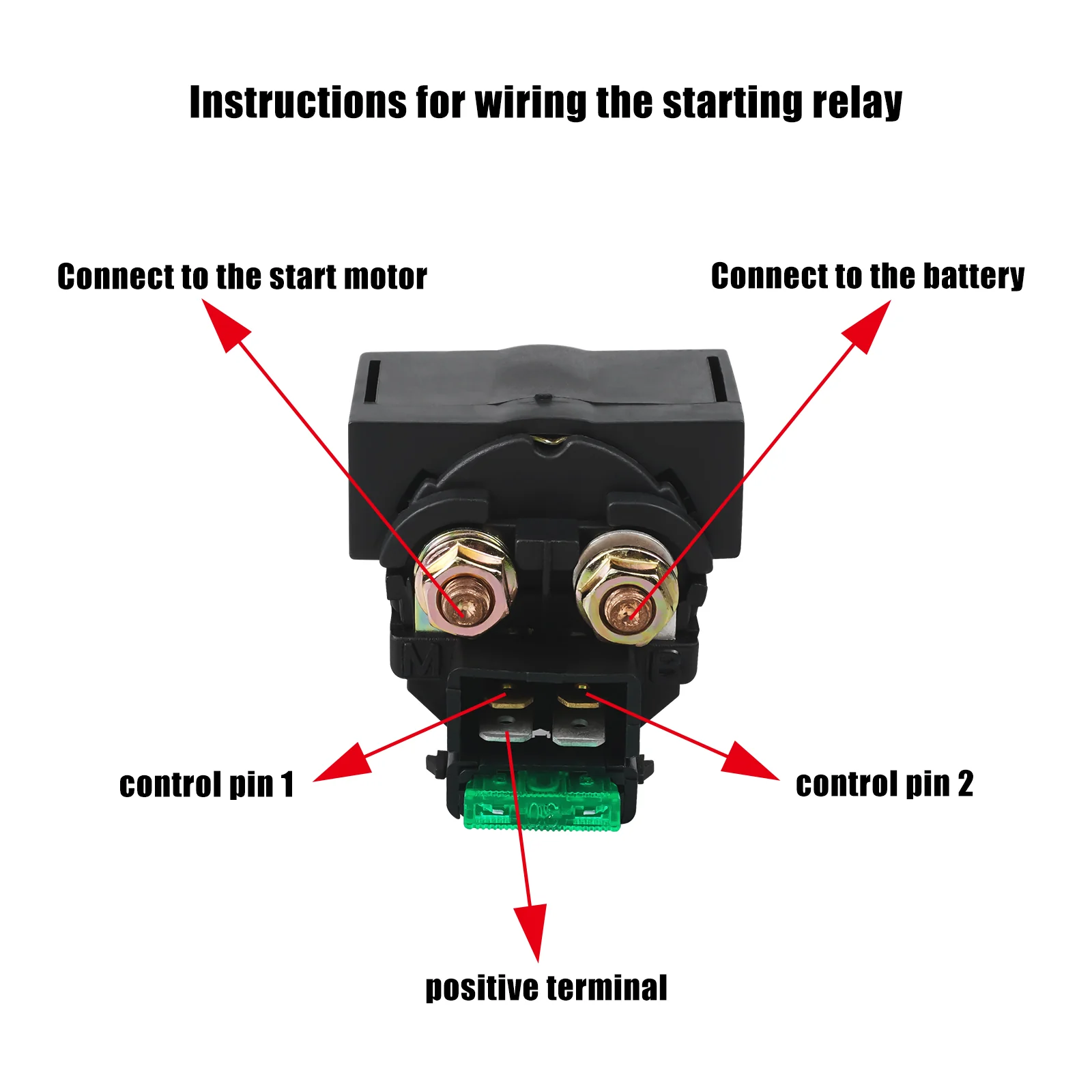 Relay Starter Solenoid Switch For Kawasaki EL250 EX250 Honda CRF Suzuki GSX-R - Image 7
