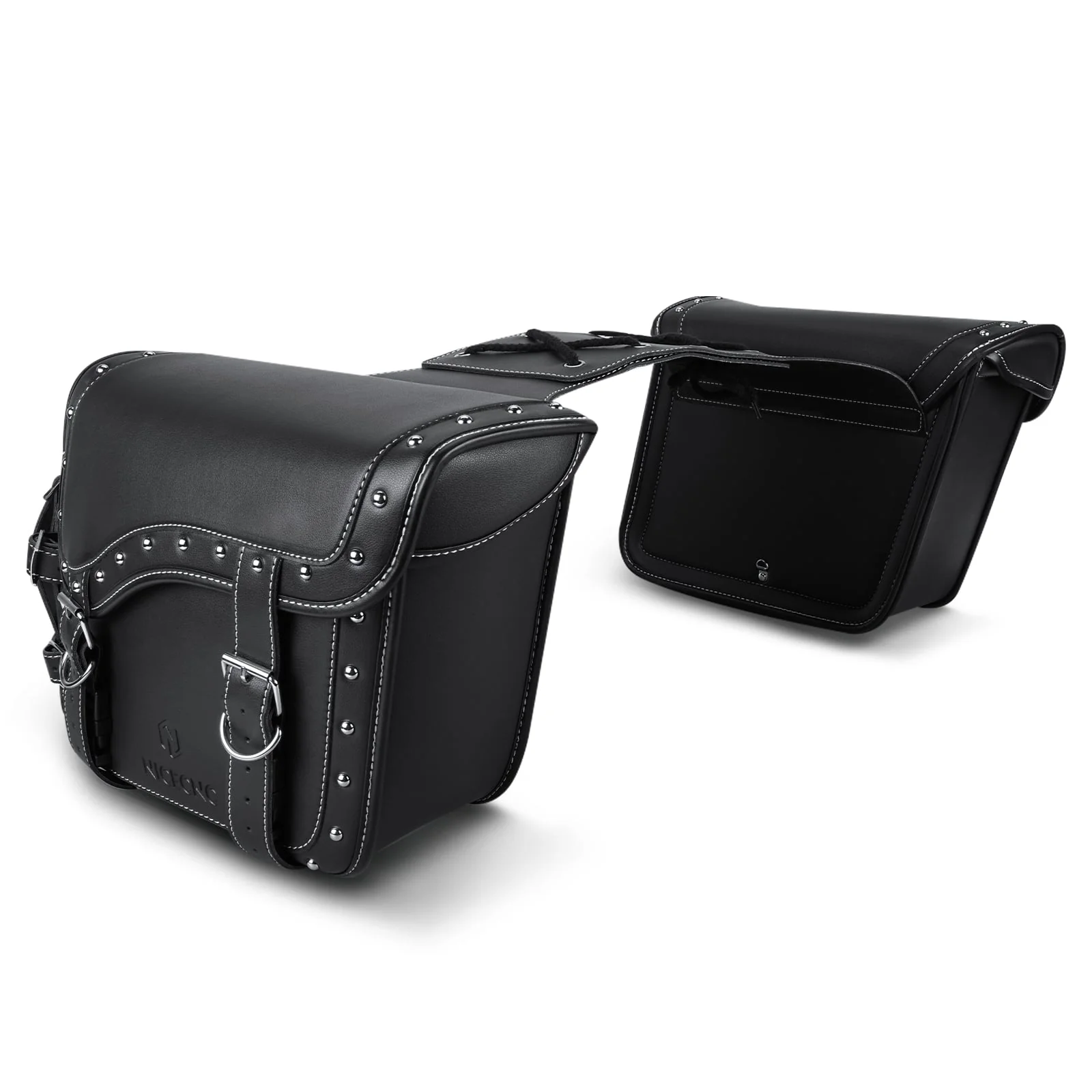 Saddle Bags PU leather Reinforced Straps & Saddle Piece with Cup Holder - Image 12