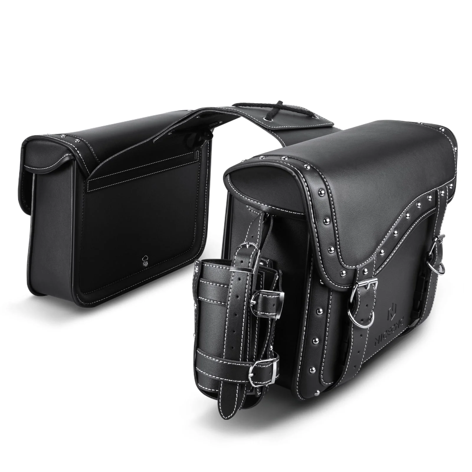 Saddle Bags PU leather Reinforced Straps & Saddle Piece with Cup Holder - Image 13