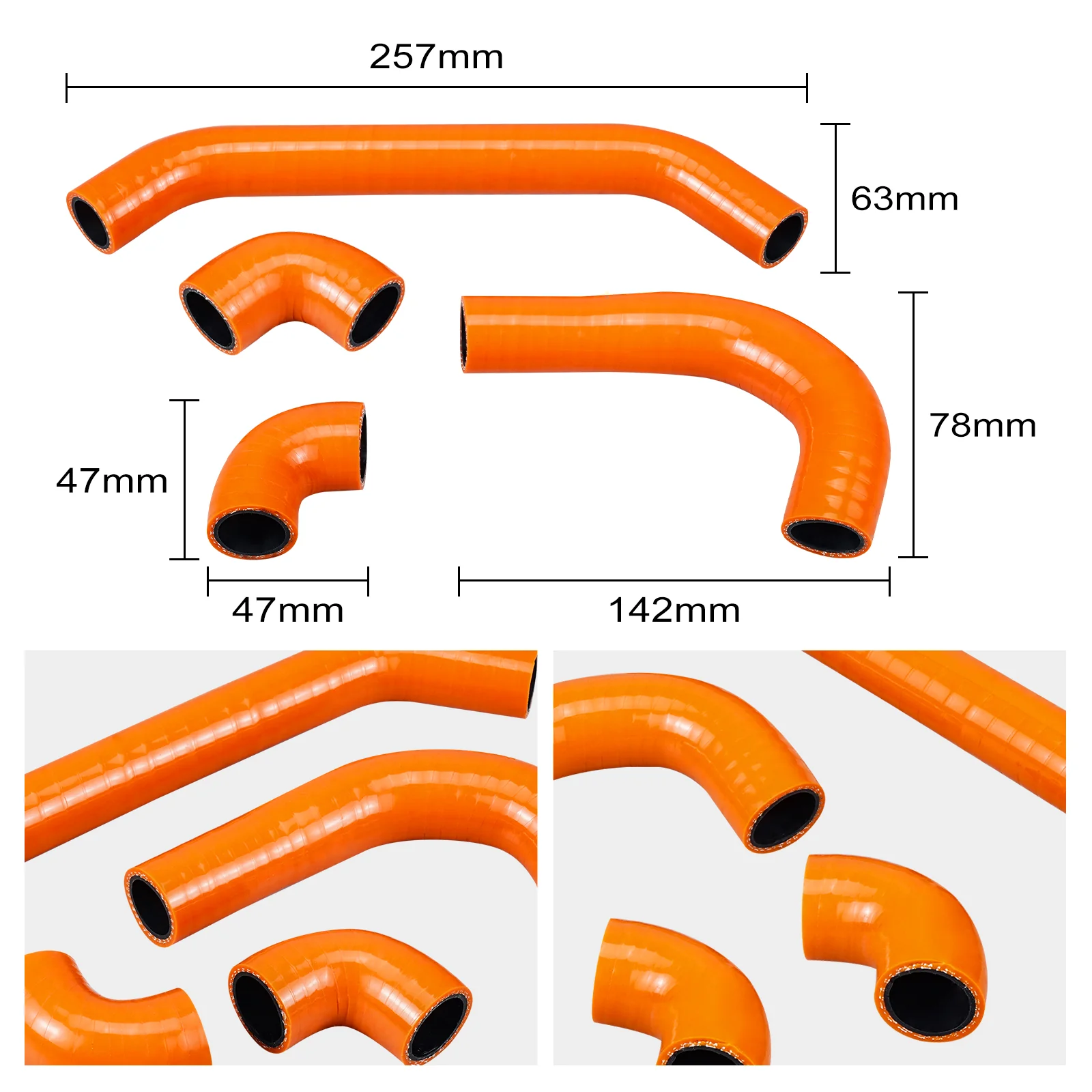 Silicone Radiator Coolant Hose Clamps Kit For KTM Husqvarna GasGas 250-300 2023-2024 - Image 5