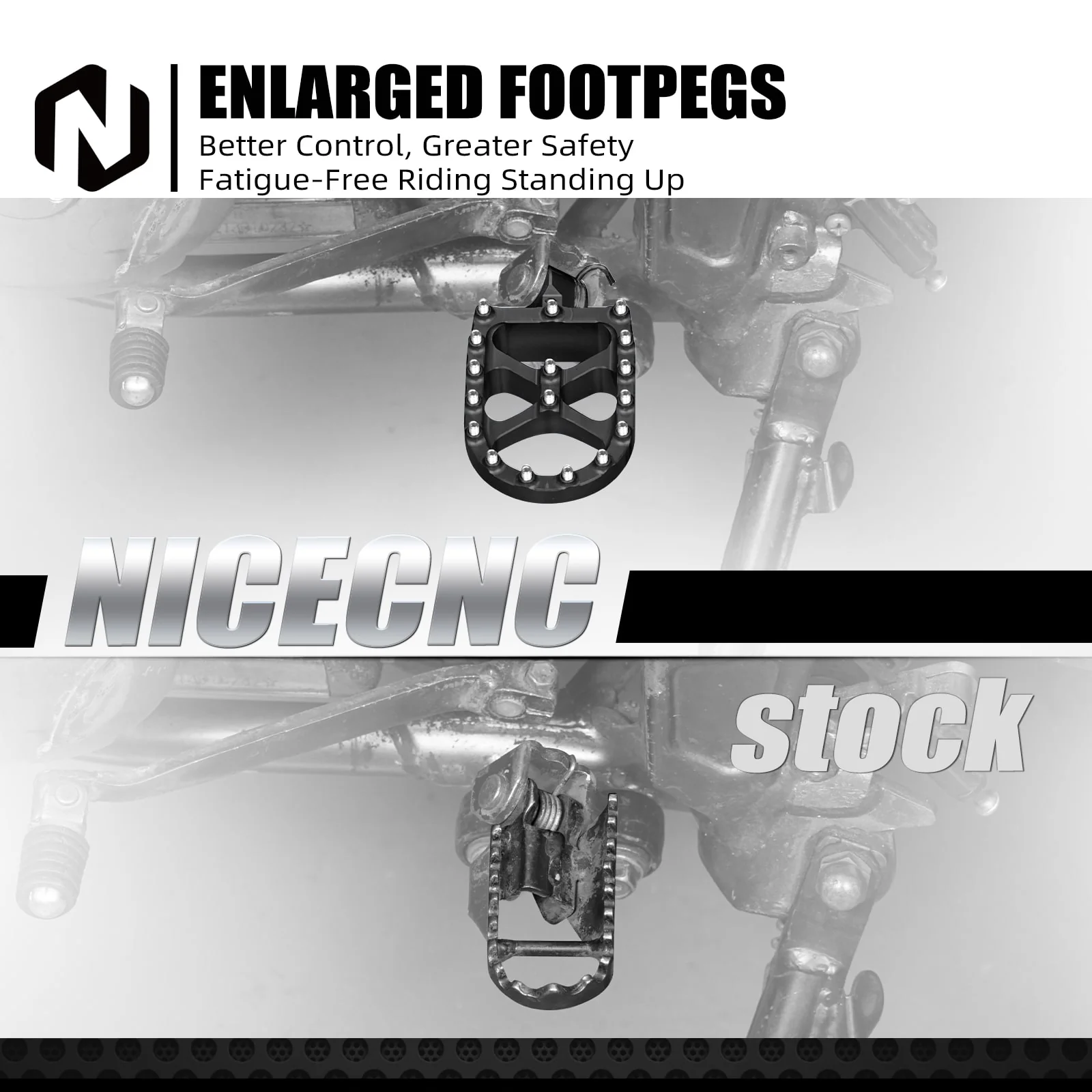 Enlarged Footpegs + Dual Control Rear Brake Pedal For Suzuki DR650 S / SE 1996-2025 - Image 10